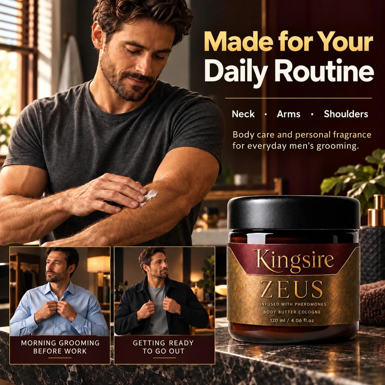Kingsire Body Butter Cologne for Men, 120ml (2)