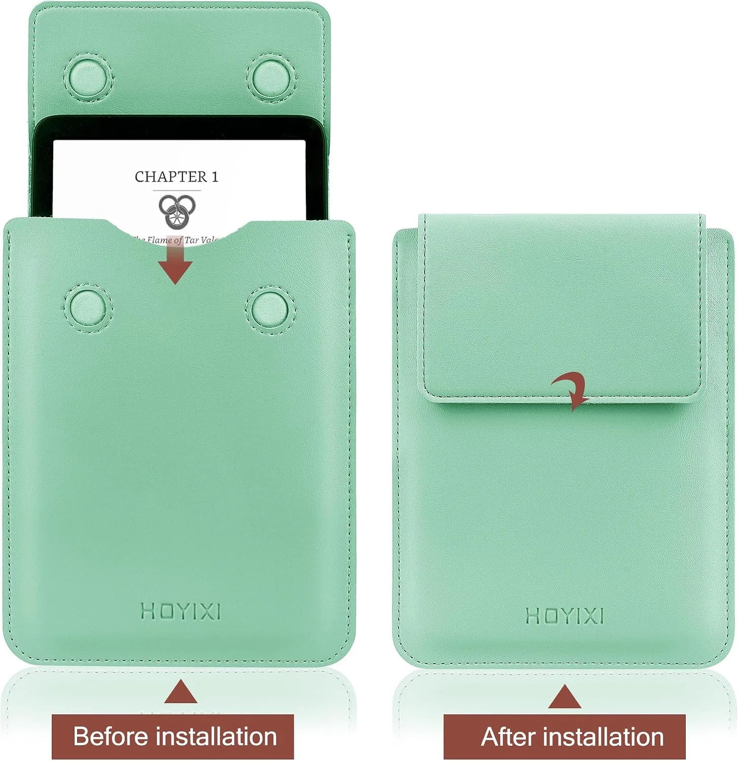 HoYiXi Universal Sleeve Case for 6.8",7" Paperwhite/Colorsoft/Signature Edition 2025 & 2021 Compatible 6.8" Kobo Clara HD/Pocketbook/Tolino Protective Case for 6.8'' 7'' ebook Reader, Green