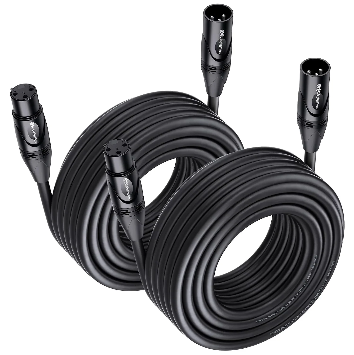 Cable Matters 2-Pack Premium XLR to XLR Cable, Microphone Cable, M-F, 35ft