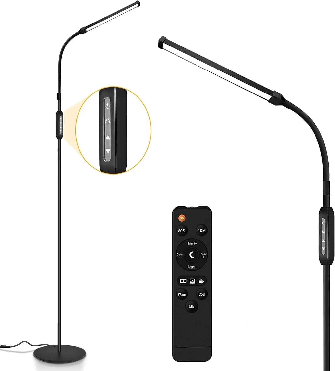 Lámpara de pie LED Ebest RY para extensiones de pestañas negro