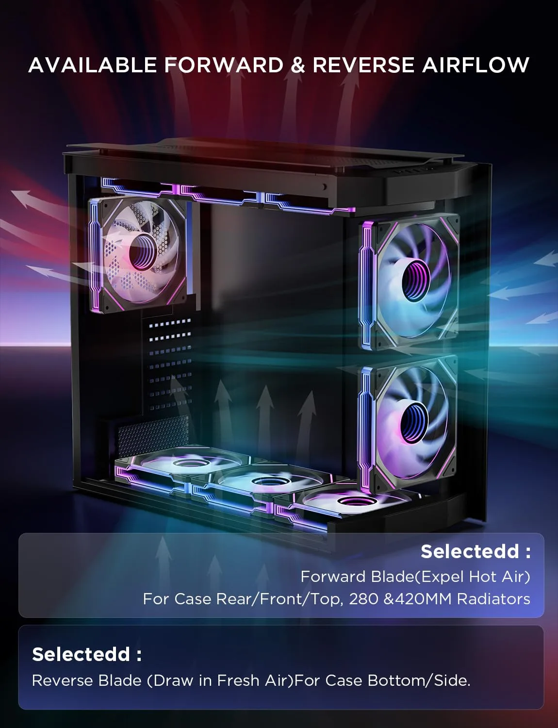 AsiaHorse Amici 140mm ARGB PC Case Fan, HDB Bearing Fan with ARGB Lighting, Fan Speeds Up to 2000 RPM, Compatible with Motherboard Aura SYNC (Enhances PC Case Aesthetics)