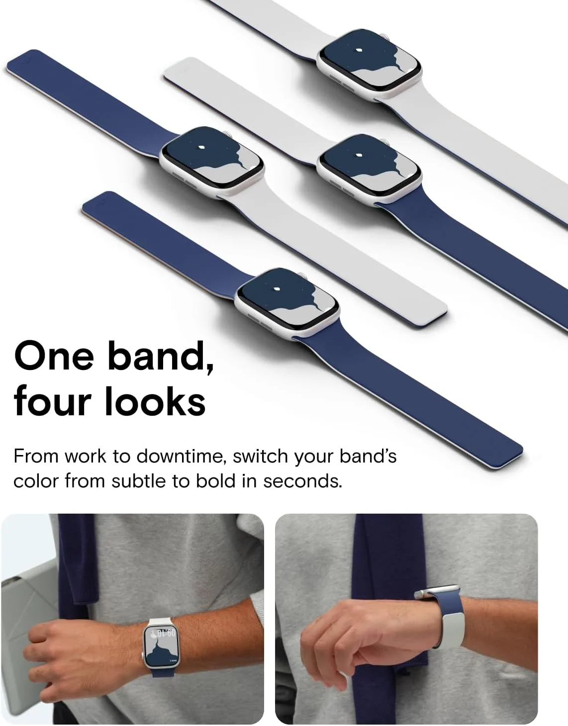 MOFT Snap Duo Watch Bands, Duo-Color Watch Band for Women &Men Daily Wear