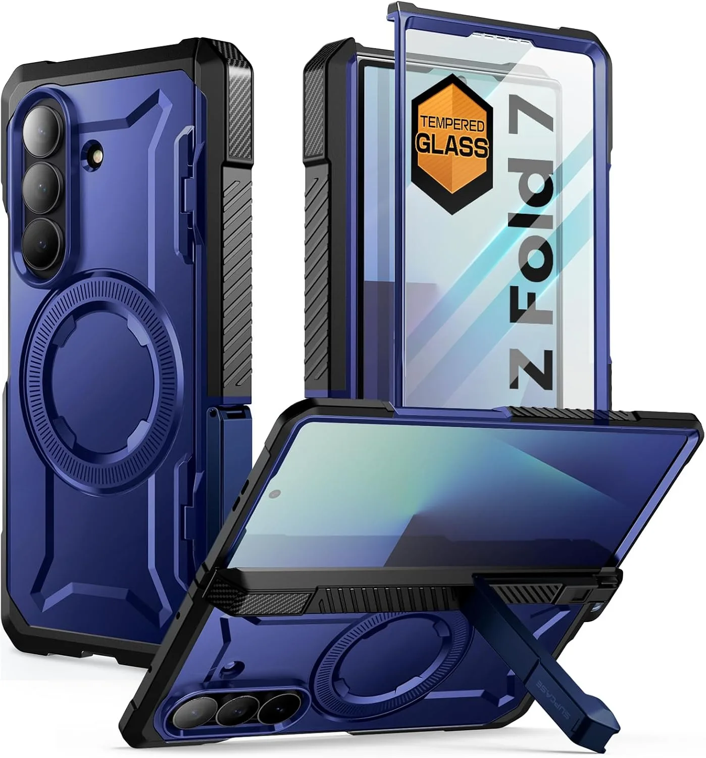 SUPCASE for Samsung Galaxy Z Fold 7 Case with Kickstand, Azure