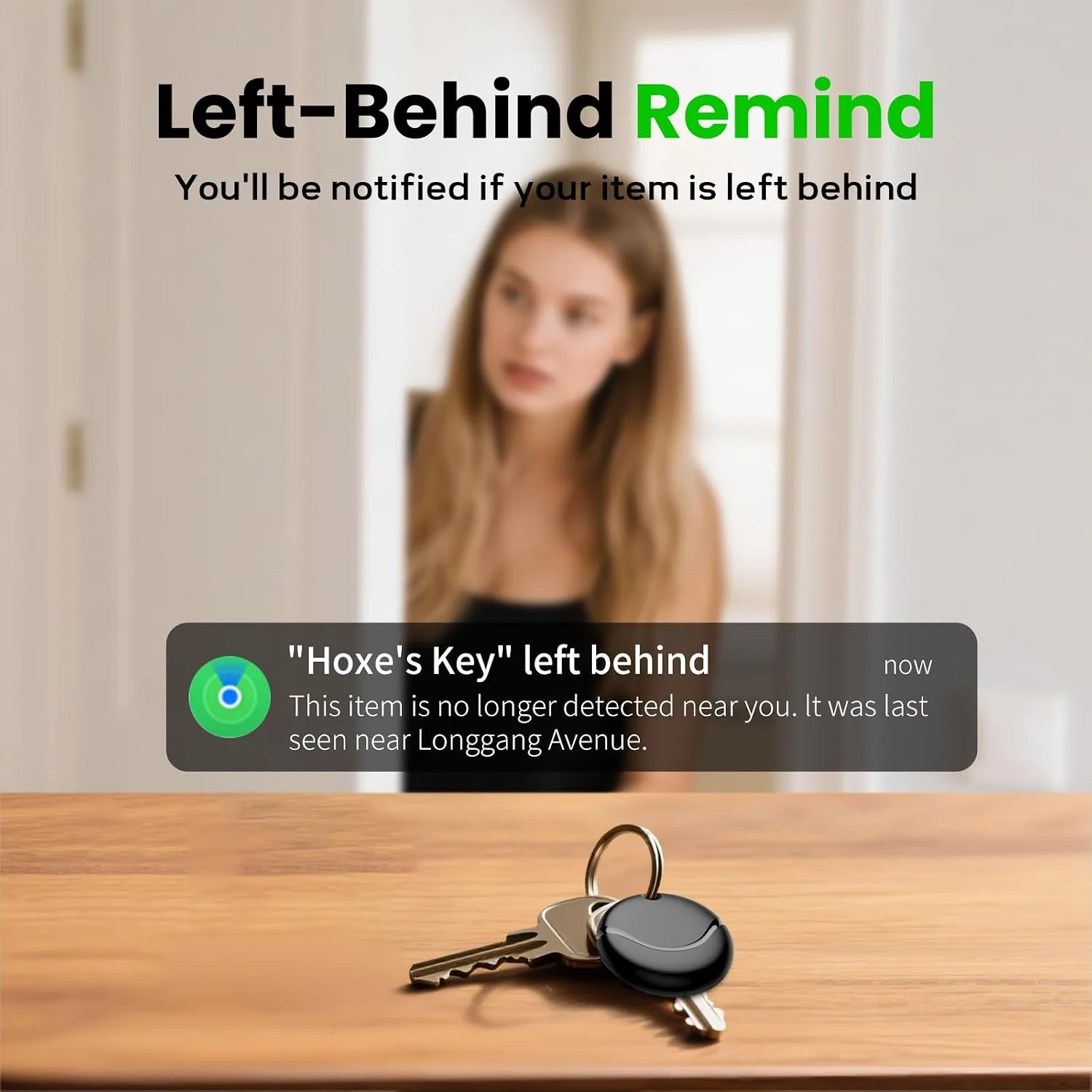 Air Tracker Tags-2 Pack Black, Bluetooth Tracker Works with Apple Find My (iOS Only), Smart Tag with Lanyard, Item Finder for Luggage, Key, Suitcases, Replaceable Battery, IP67 Waterproof Tracking Tag