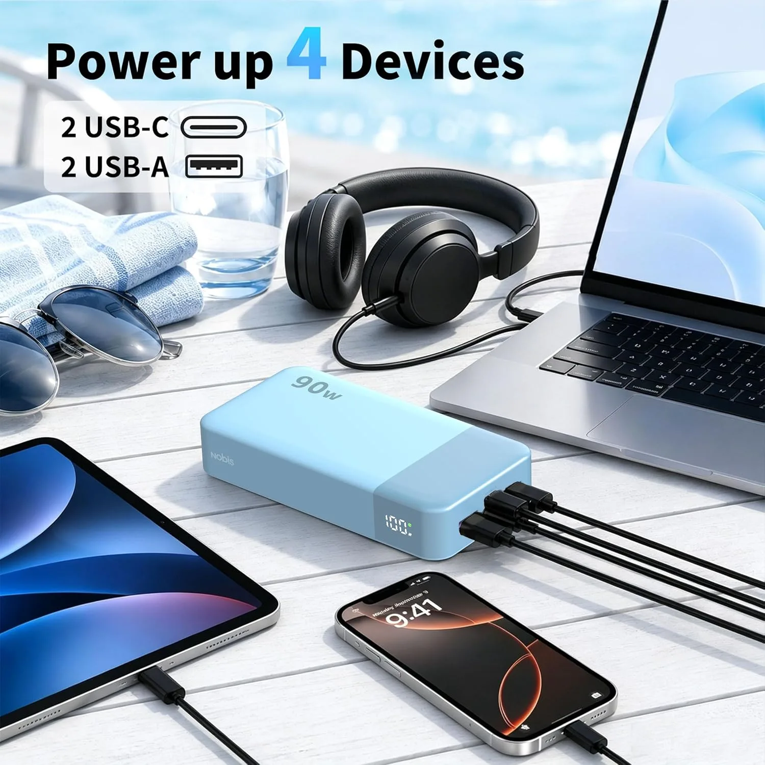NOBIS 90W Portable Charger 20000mAh Laptop Power Bank Fast Charging