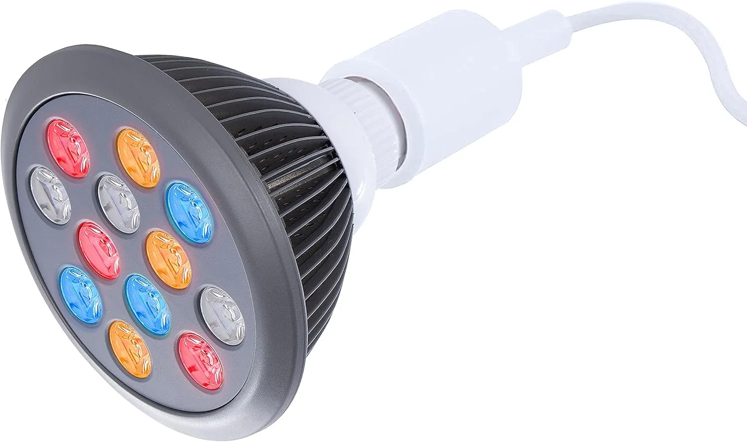 Red Light Therapy by Hooga. Handheld Skin, Beauty Device for Face or Body. LED Photon Therapy. Multiple Color Wavelengths of Blue 415nm, Yellow 580nm, Red 660nm, Near Infrared 850nm. 4-in-1 Bulb.