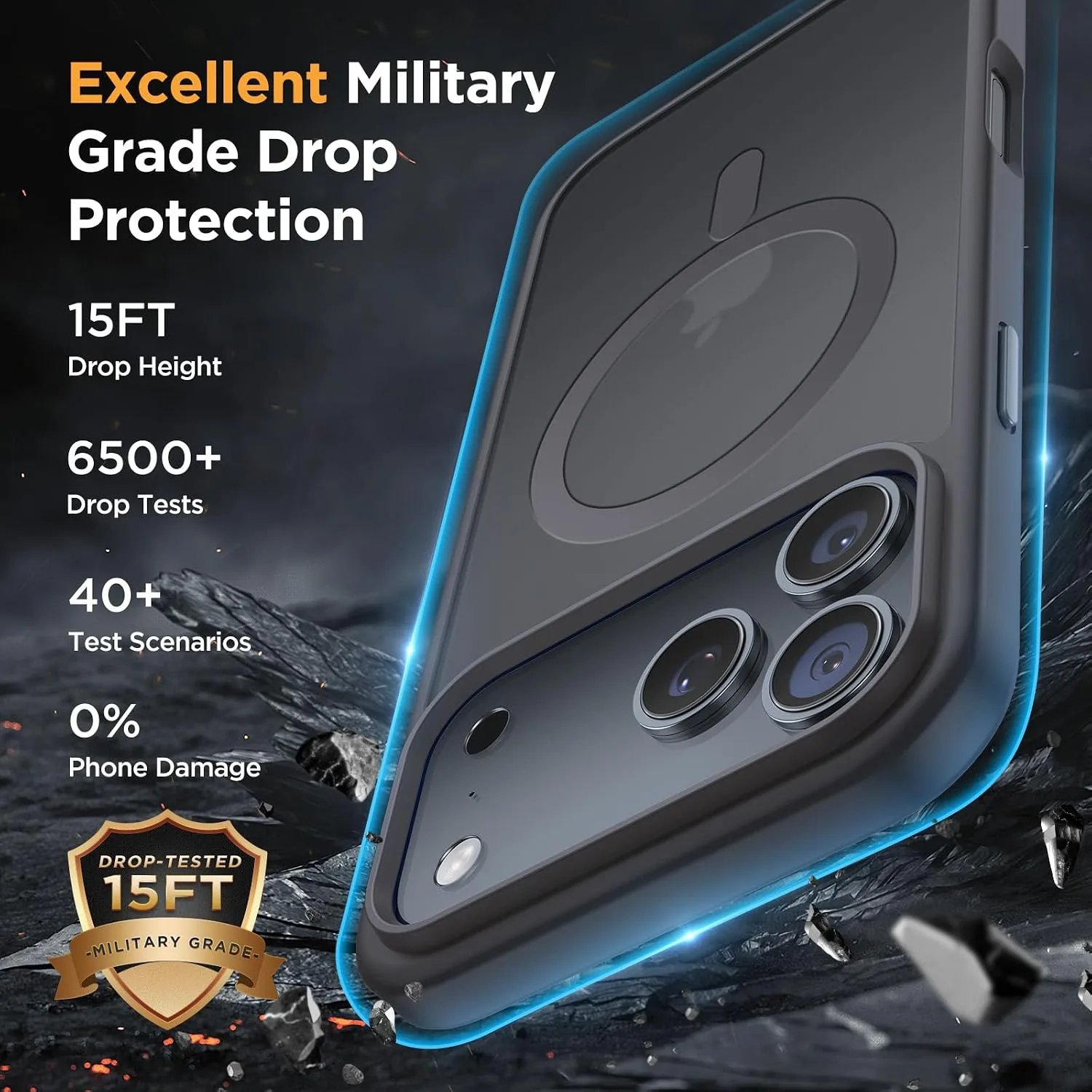 Miracase Magnetic for iPhone 18 Pro Case 6.3", Translucent Matte, Deep Gray