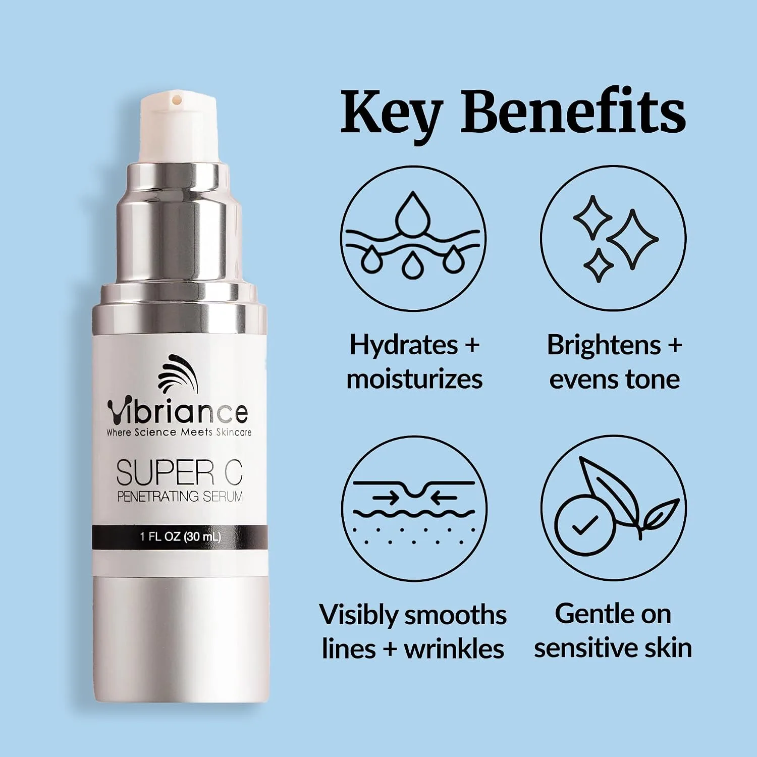 Vibriance Super C Vitamin C Serum for Mature Skin, 1 fl oz, Pack of 2