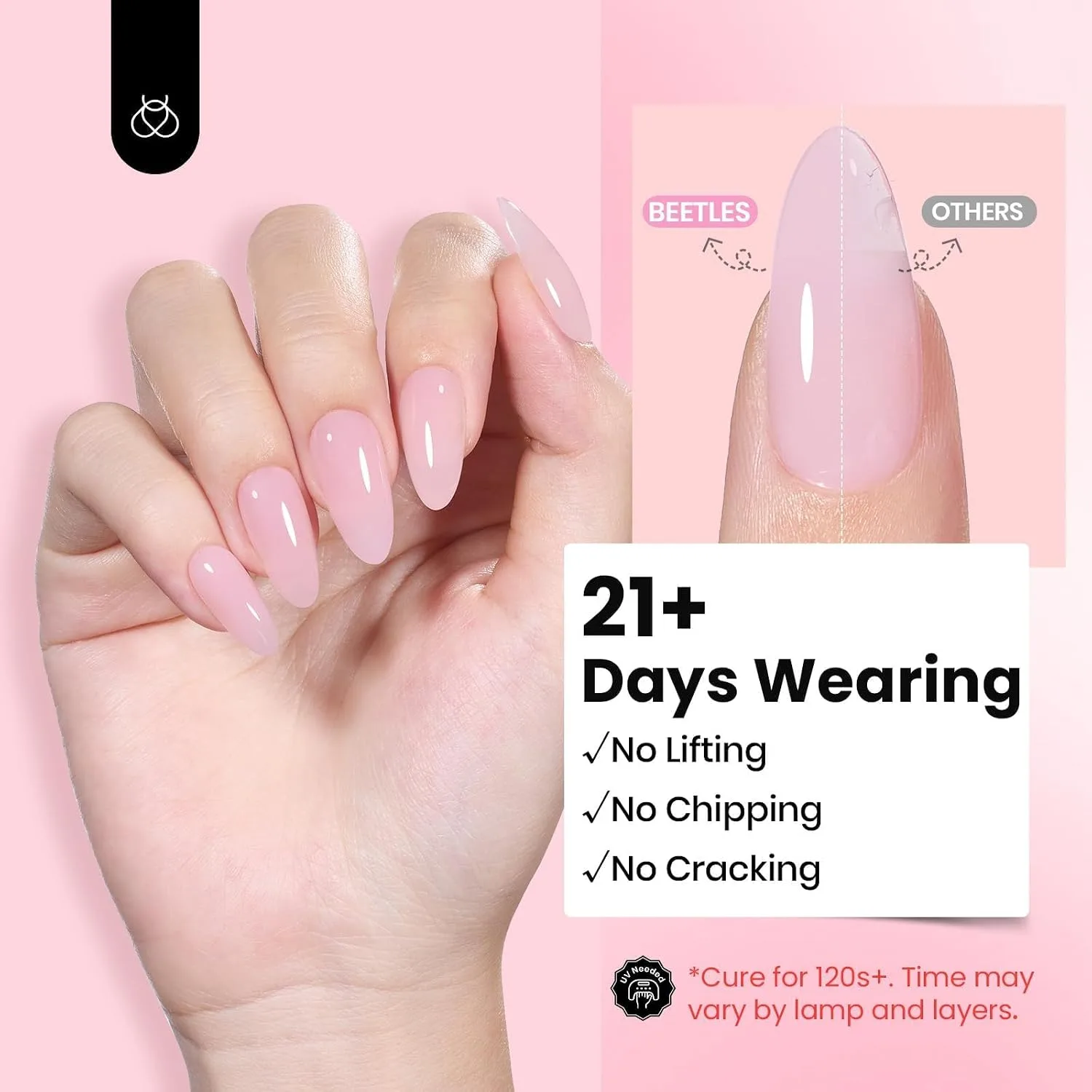 Beetles Hard Gel Jelly Pink, 30g 9 in 1 HEMA-Free Builder Nail Gel