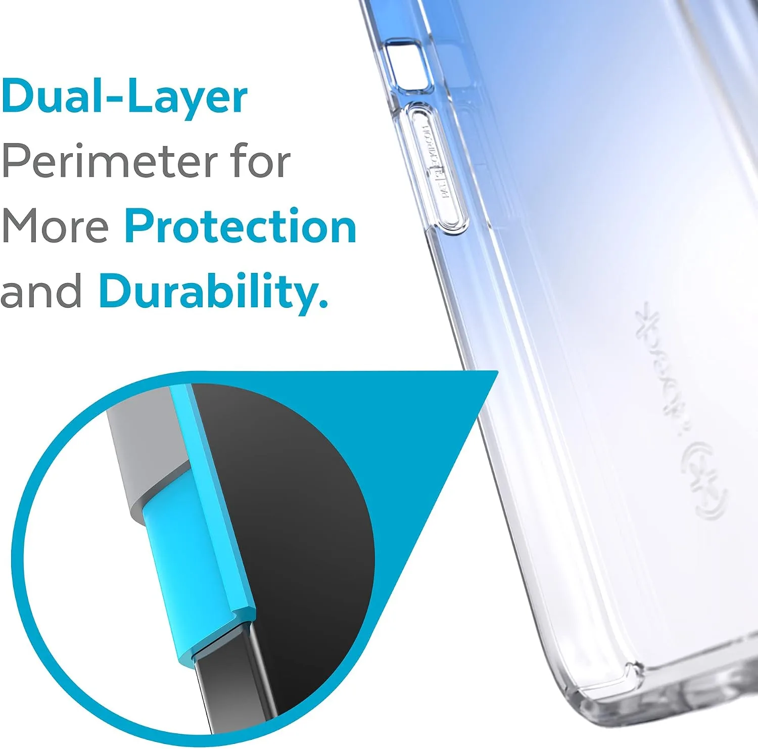 Speck MagSafe Case for iPhone 13 Pro - Drop & Camera Protection, Clear Phone Case, Wireless Charging Compatible - Kyanite Blue/Clear