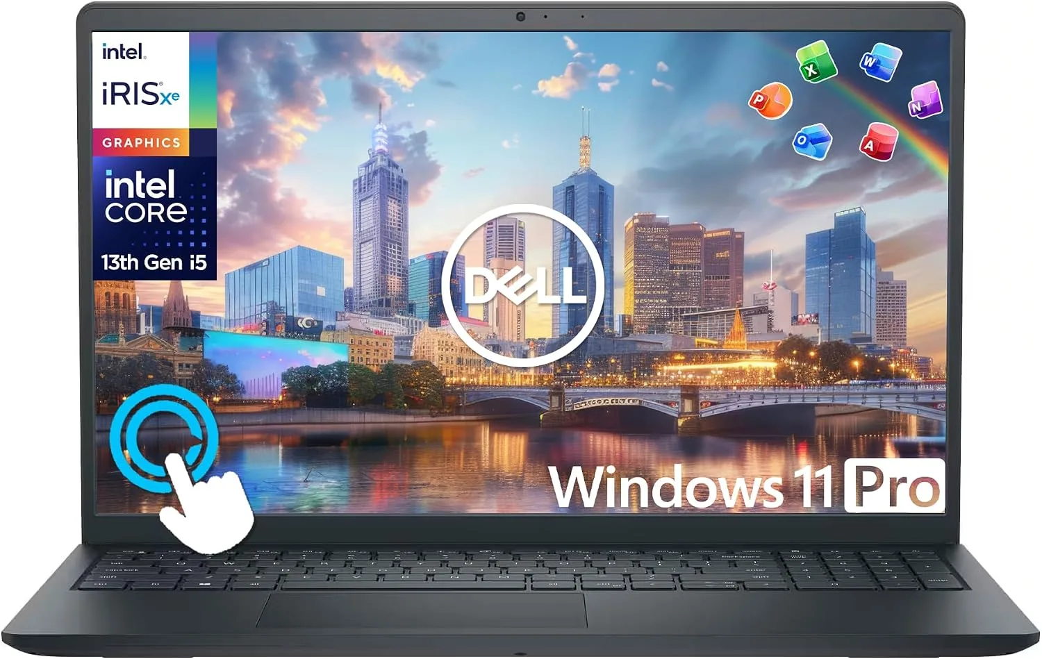 Dell Inspiron 15 Touchscreen Laptop for 2025-2026 Business Student Home, AI Computer, 15.6" FHD, 10-Core Intel i5, 32GB RAM, 1.5TB Storage (1TB SSD+500GB Ext) MarxsolAddon, Win 11 Pro, Lifetime Office
