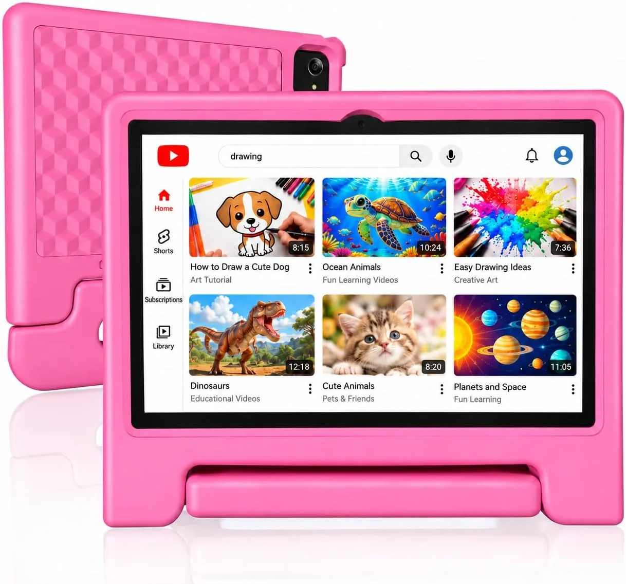 JREN
10.1"
Android
15
Tablet
with
Case,
64GB
Storage,Octa-Core
Pink