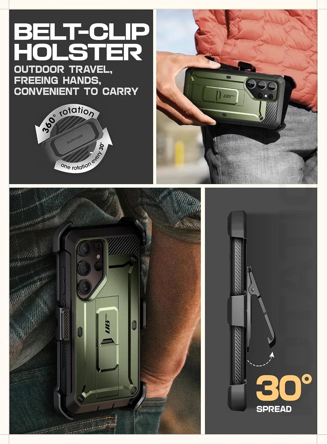 SUPCASE for Samsung Galaxy S25 Ultra Case with Screen Protector, Green