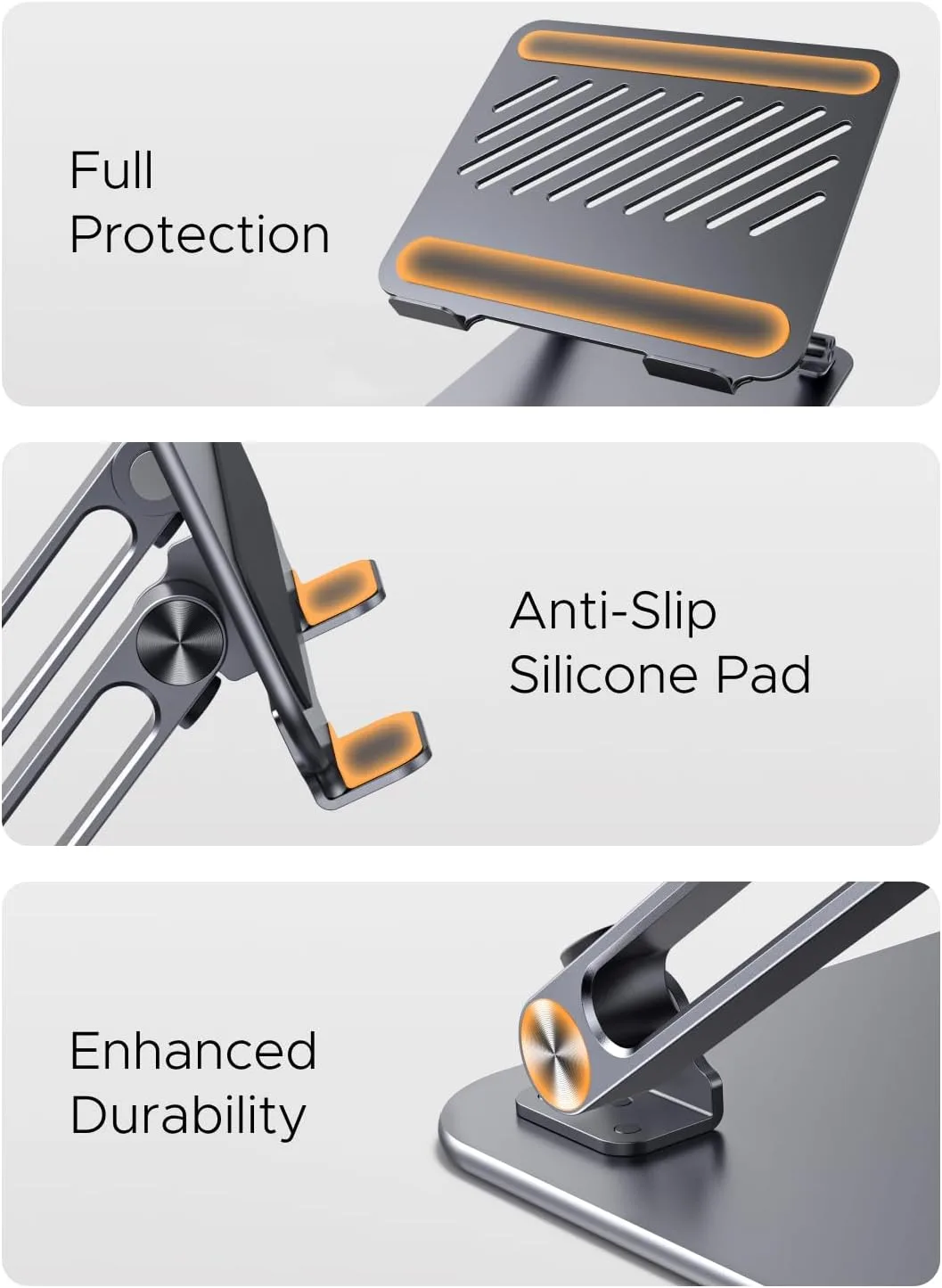 UGREEN Laptop Stand for Desk Laptop Riser Holder Foldable Portable Computer Stand Ergonomic Compatible with MacBook Pro Air Notebook and Tablets 10-17.3 Inch Gray