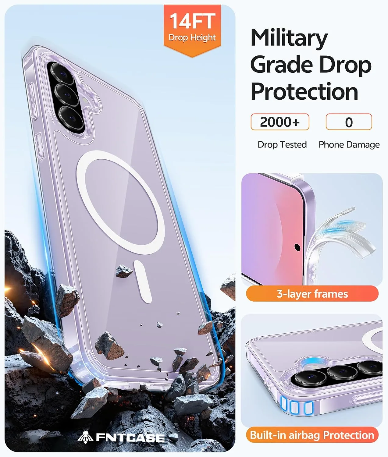 FNTCASE for Galaxy A37/A36 5G Phone Case, Fit for Magsafe, Screen Protector