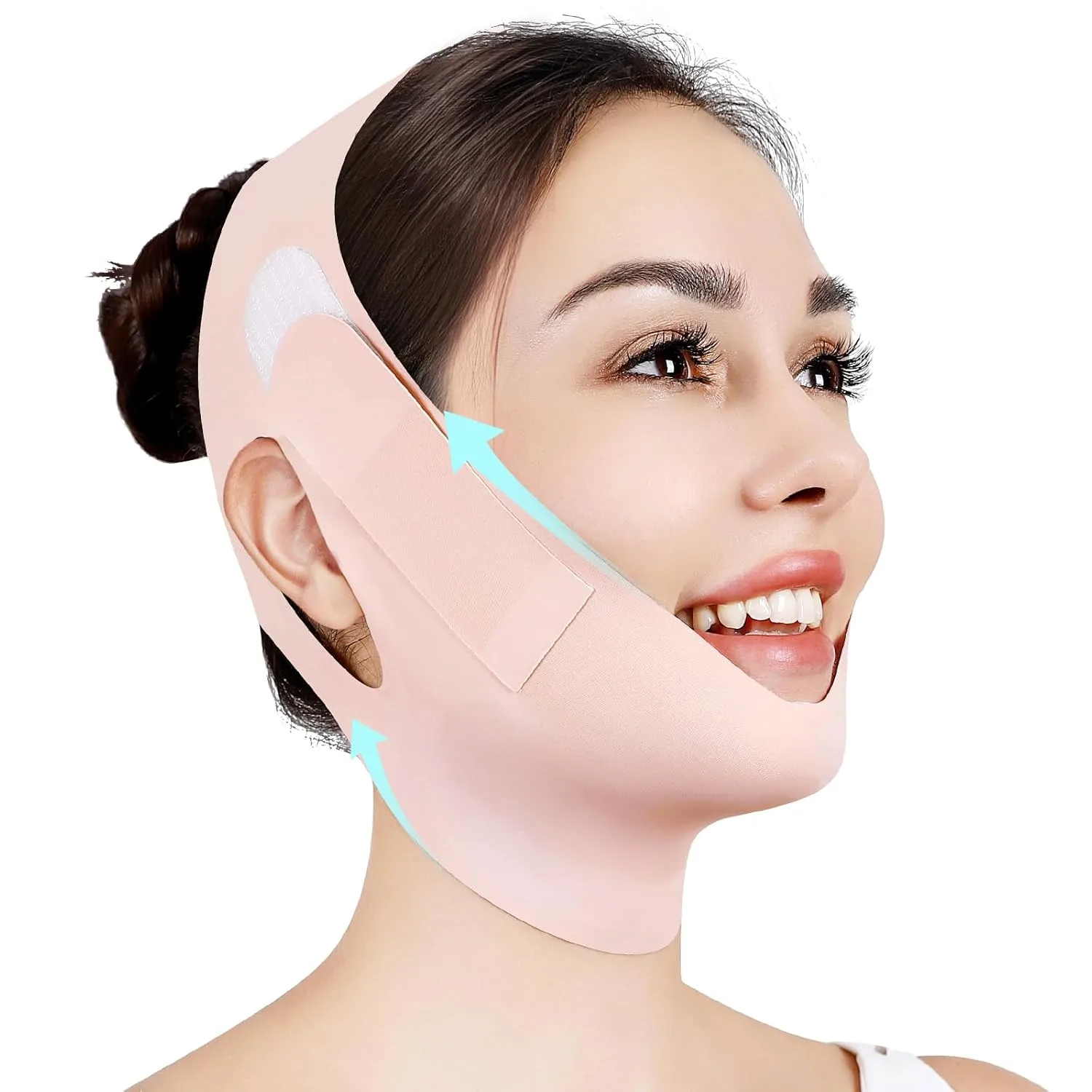 Banda para mentón Juskaa ajustable para dormir V Line lifting rosa talla M