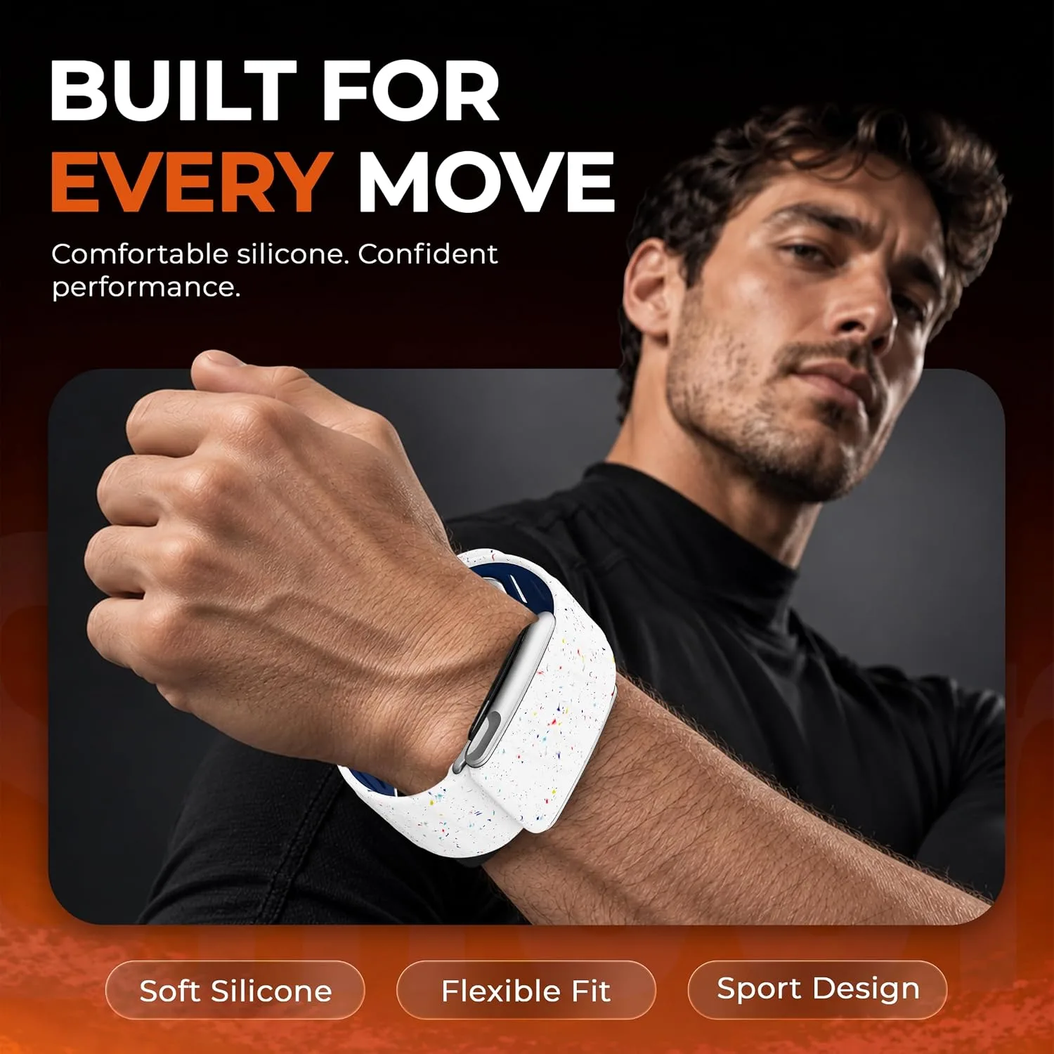 DADO Silicone Sport Replacement Band Compatible with WHOOP 5.0, One, Peak, and Life Fitness Tracker – Breathable, Durable & Comfortable | Not for Whoop Gen 4