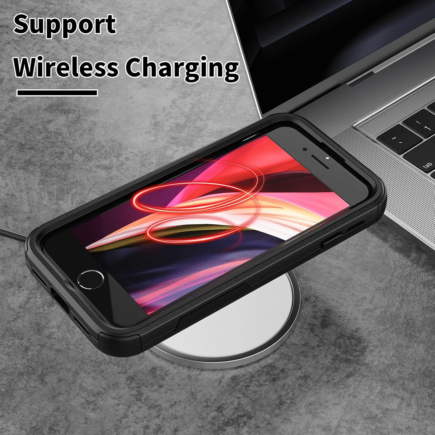 X-belmox Heavy Duty Case for iPhone SE 3rd Generation Shockproof Case Black