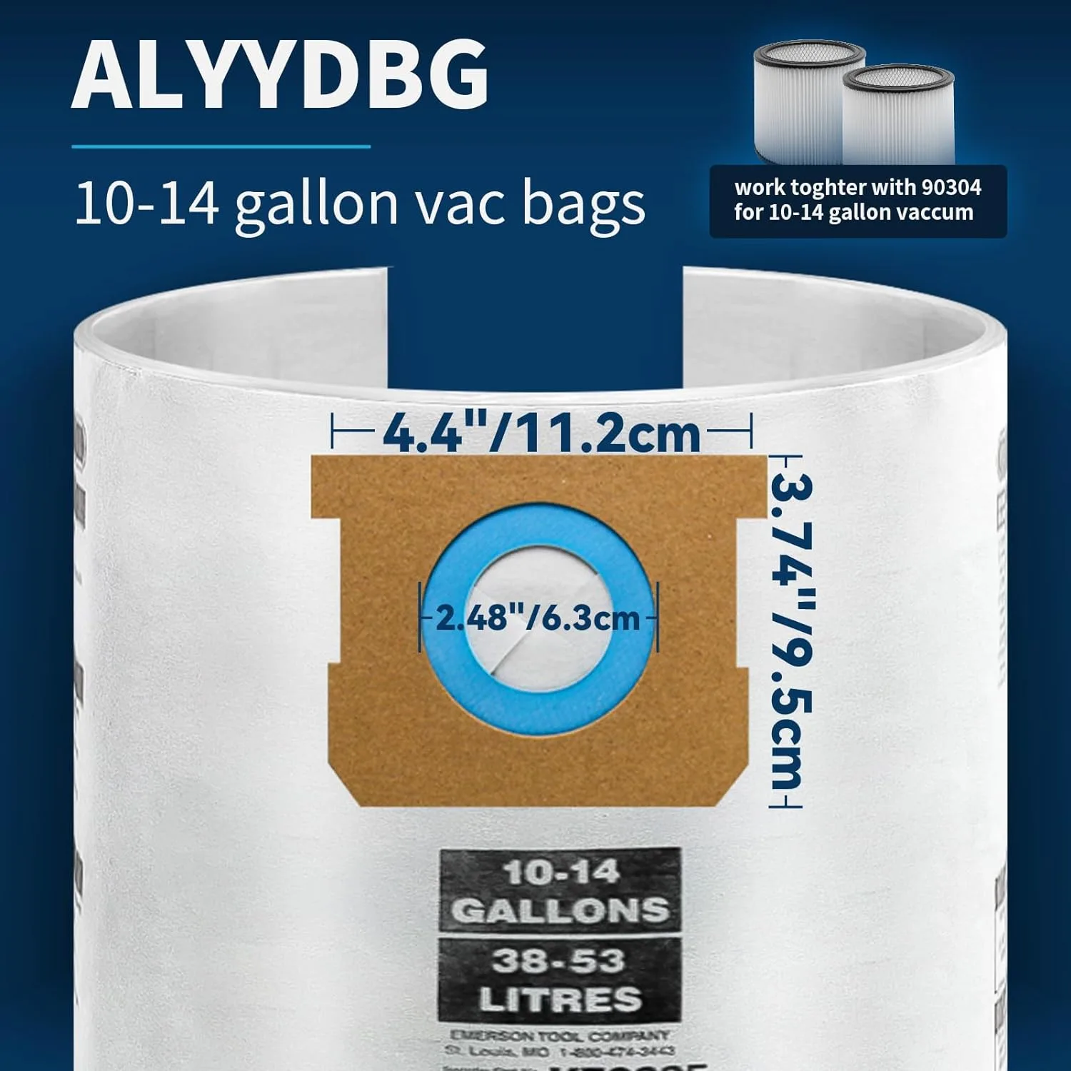 10 Pack ALYYDBG Shop Vac Bags 10-14 Gallon Type F/I 90662 90672