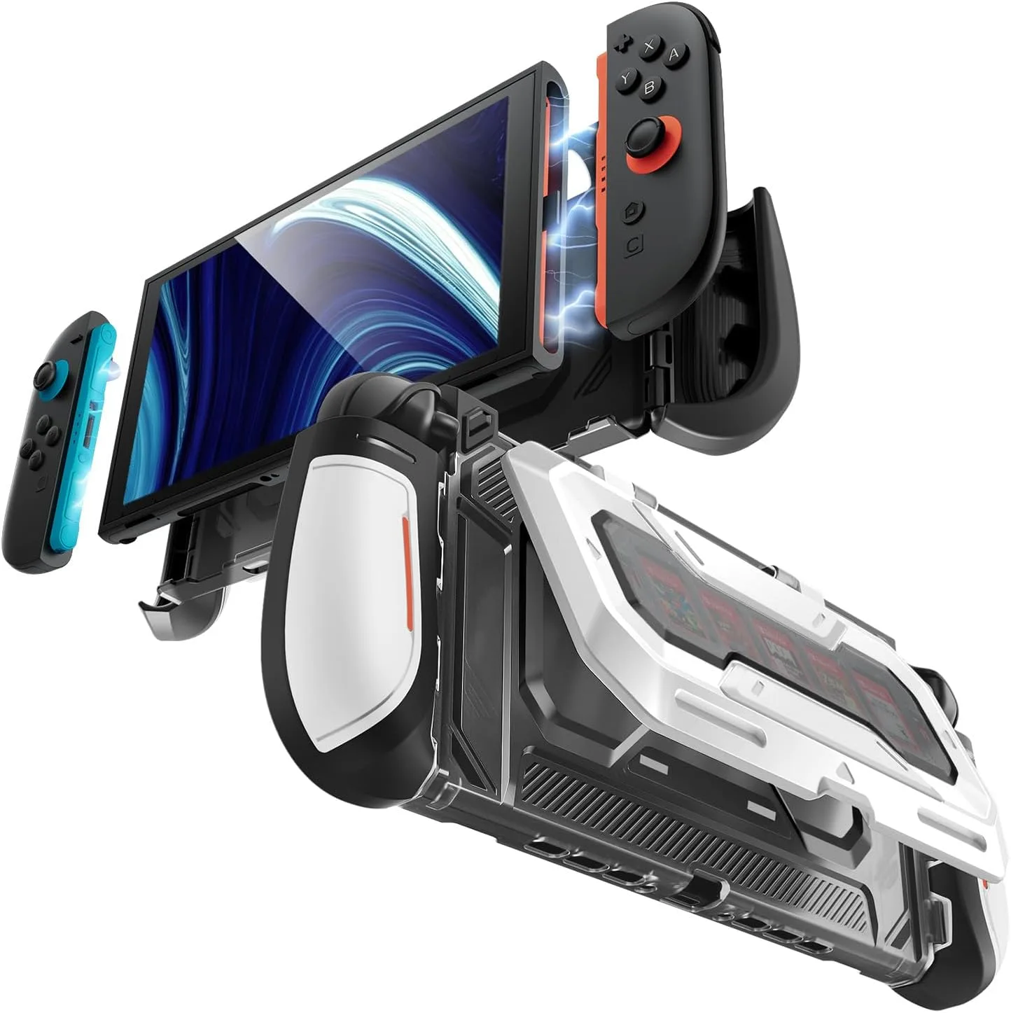 Mumba Titan Case for Nintendo Switch 2 with Kickstand & 7 Card Slots, White