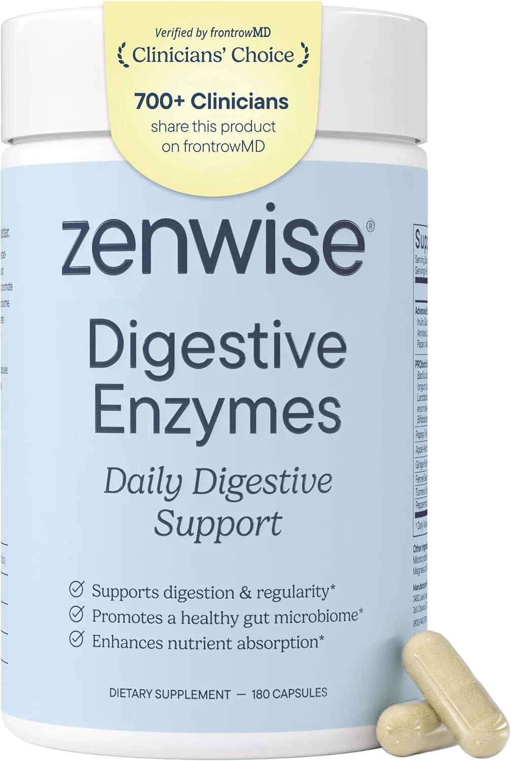 Zenwise Health Digestive Enzymes, Probiotics, for Gut Health Bloat - 180 CT