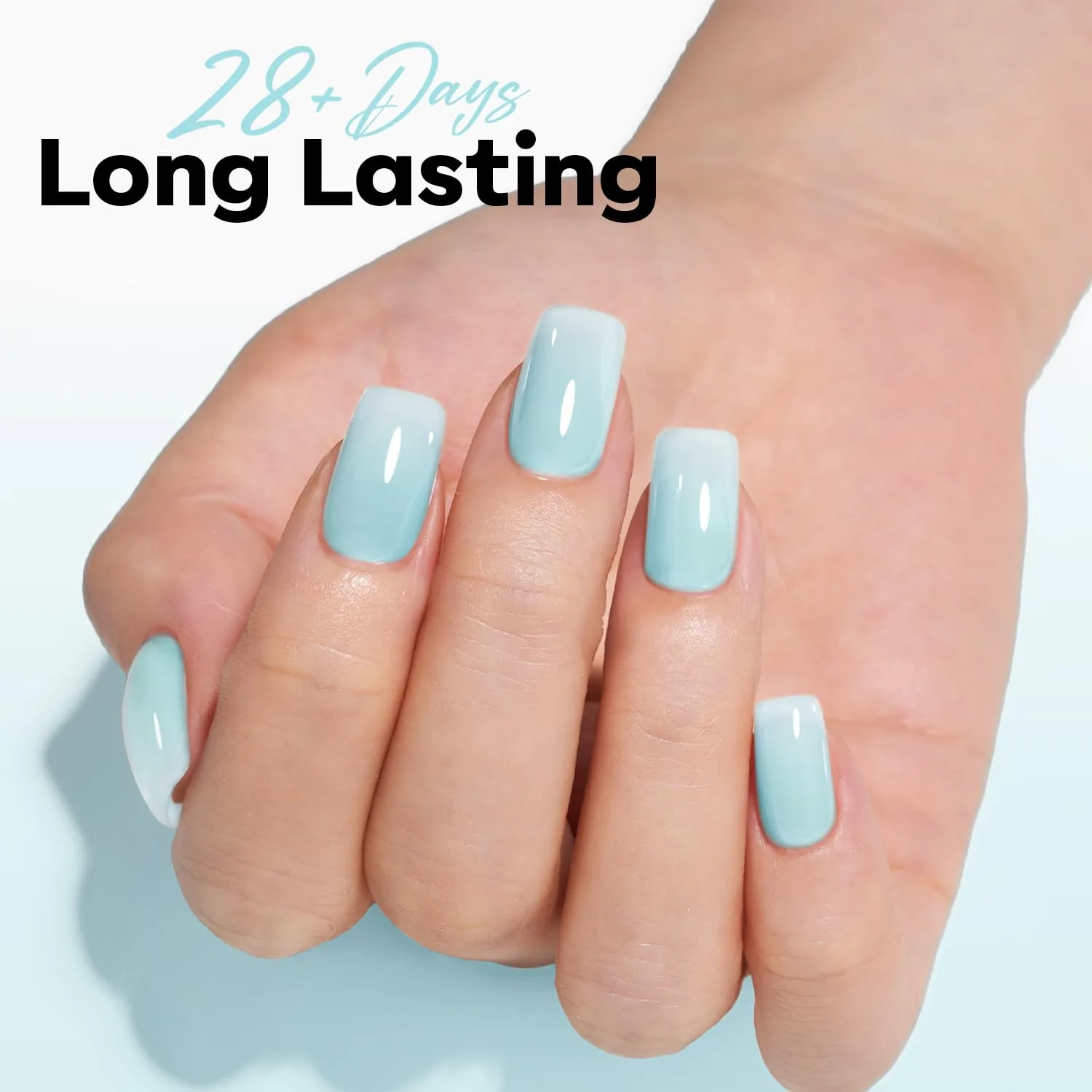 modelones Gel Nail Polish Jelly Baby Blue Rosy Translucent Gel Polish