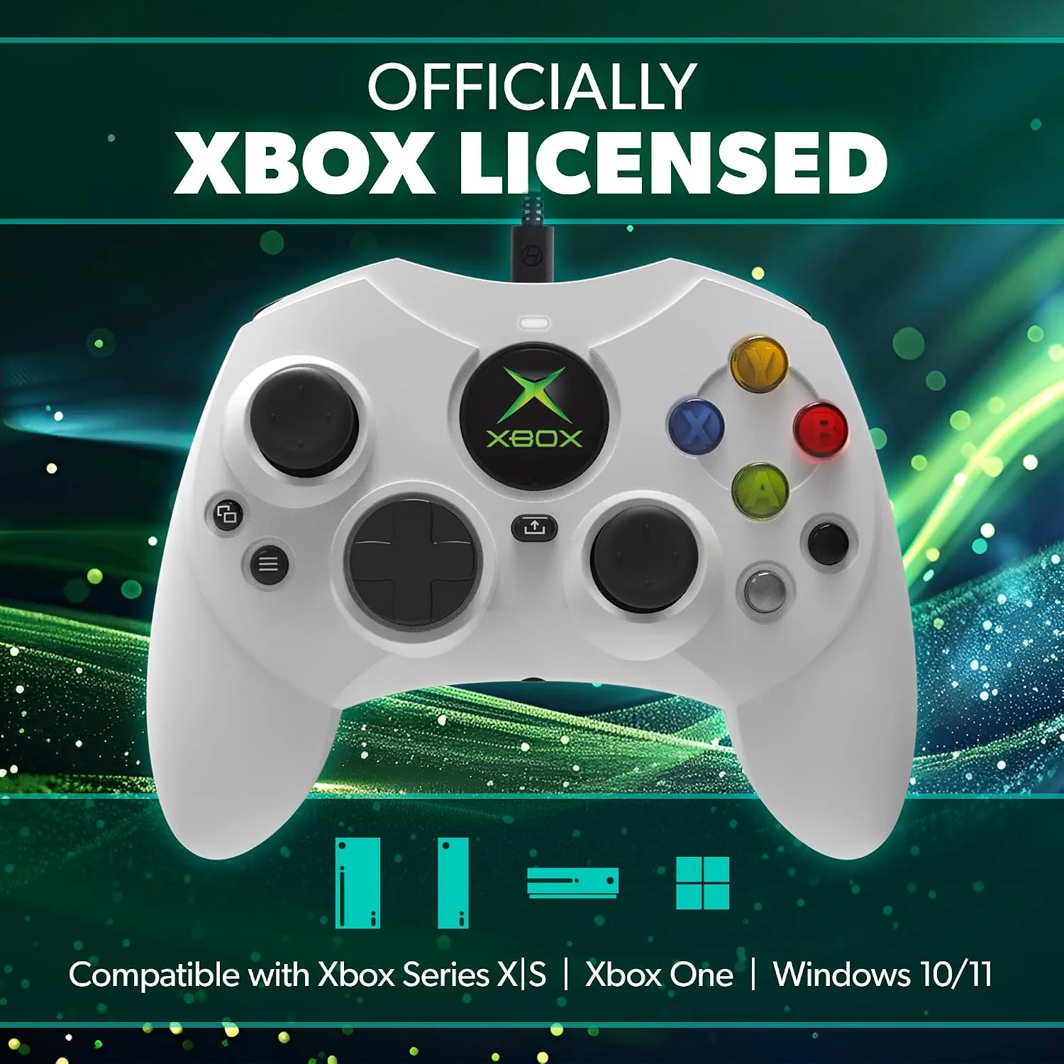 Hyperkin - DuchesS Wired Controller for XBOX Series X|S, XBOX One, Windows 10|11, PC, with Hall Effect Joysitcks, Audio Jack, Impulse Triggers, Gamepad for Gamers - White - Officially licensed
