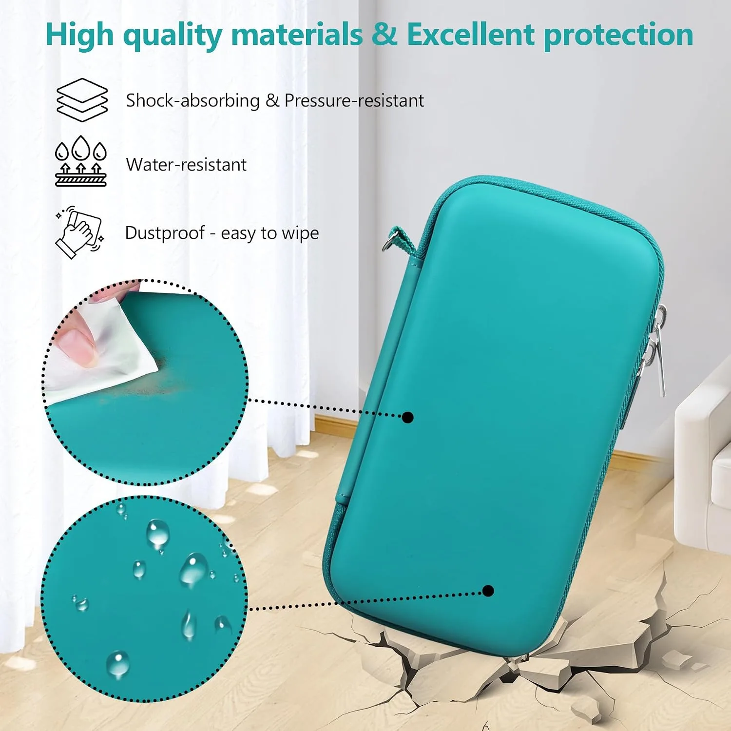 Supmay Hard Carrying Case Compatible with Nintendo DS Lite NDSL, Gameboy Advance Games Storage Holder Travel Bag with Mesh Pocket for USB Charging Cable, Stylus, Earphones, Game Cartridge, Green