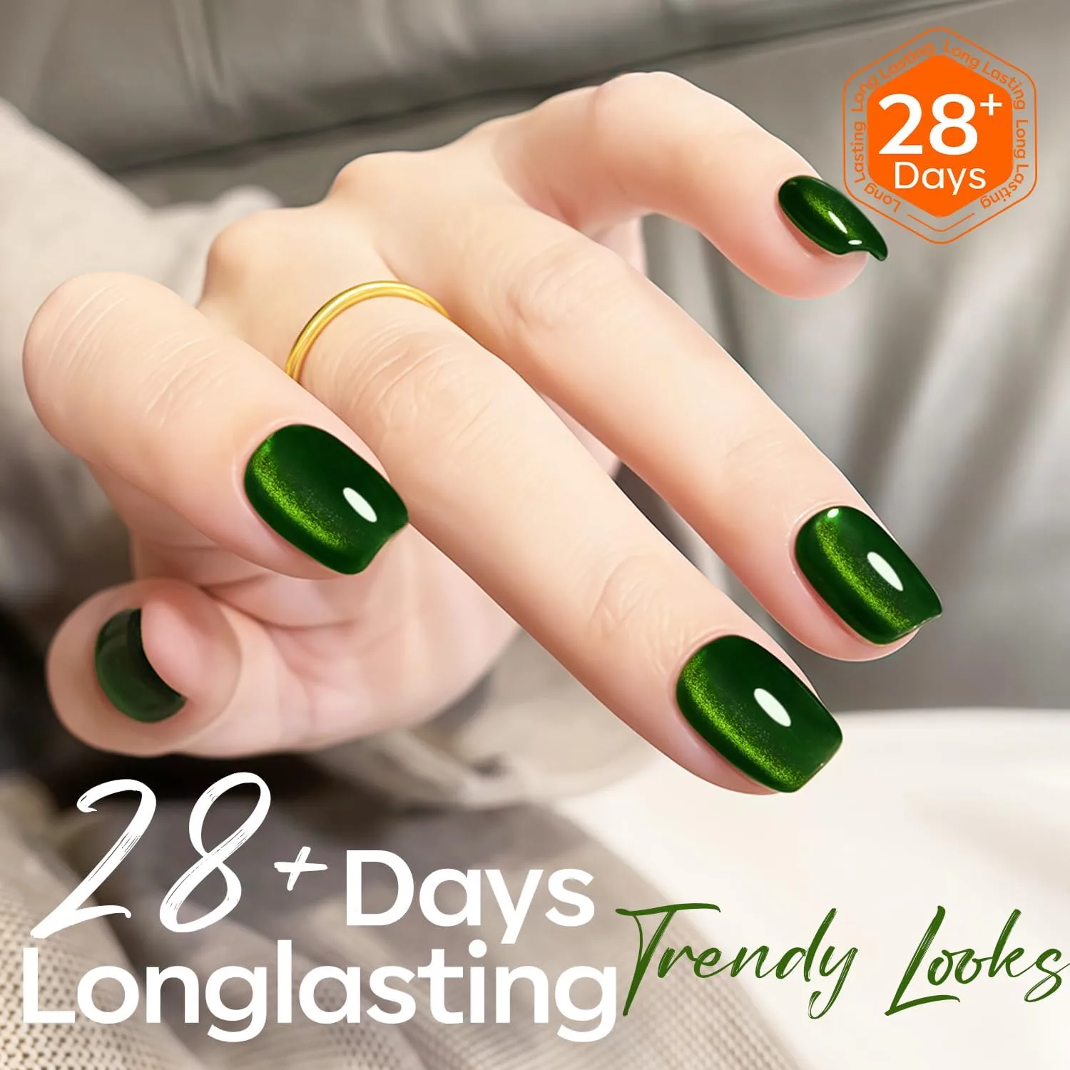 modelones Cat Eye Gel Nail Polish Green Gel Polish 15 ML