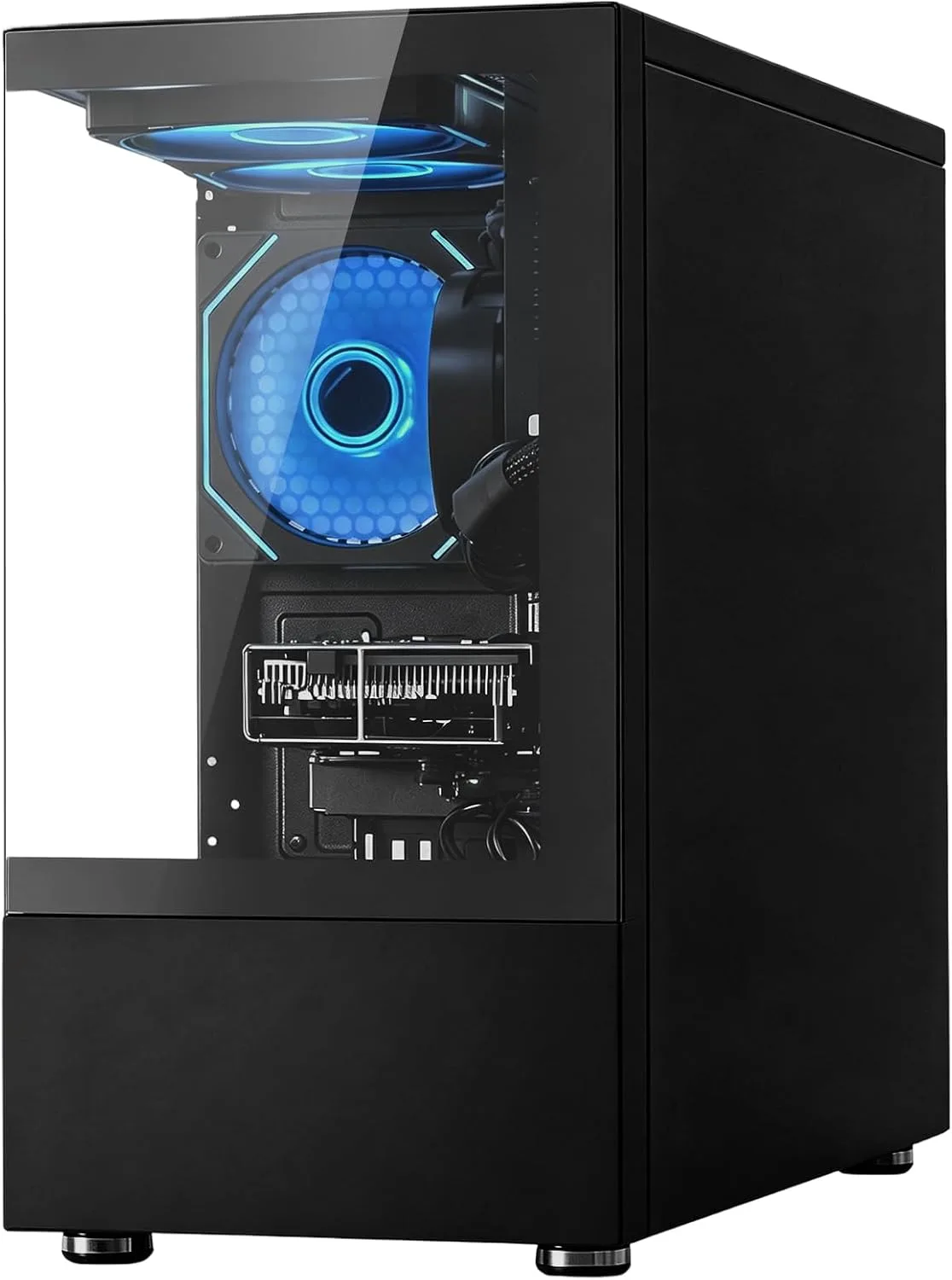 Suevery Ryzen 5 Tower Desktop PC Black Prebuilt Computer