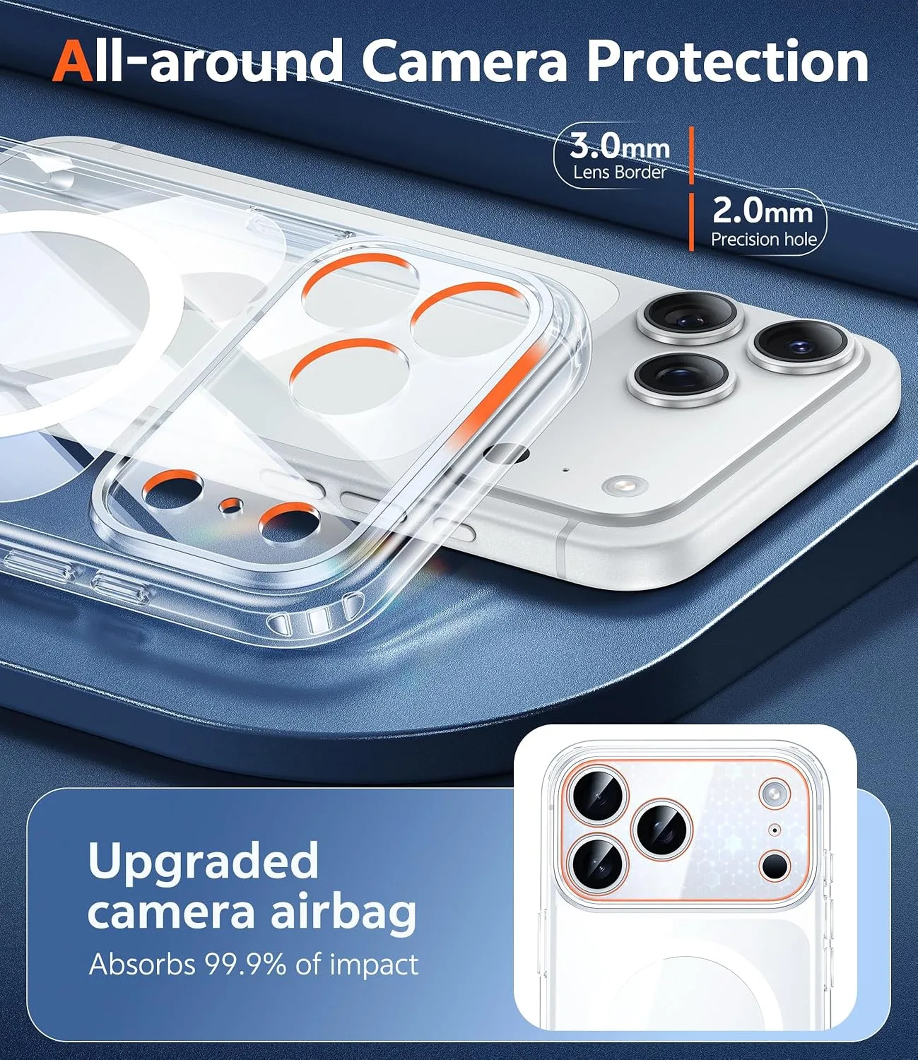 FNTCASE Magnetic for iPhone 18 Pro Max Case/17 Pro Max Case, Clear