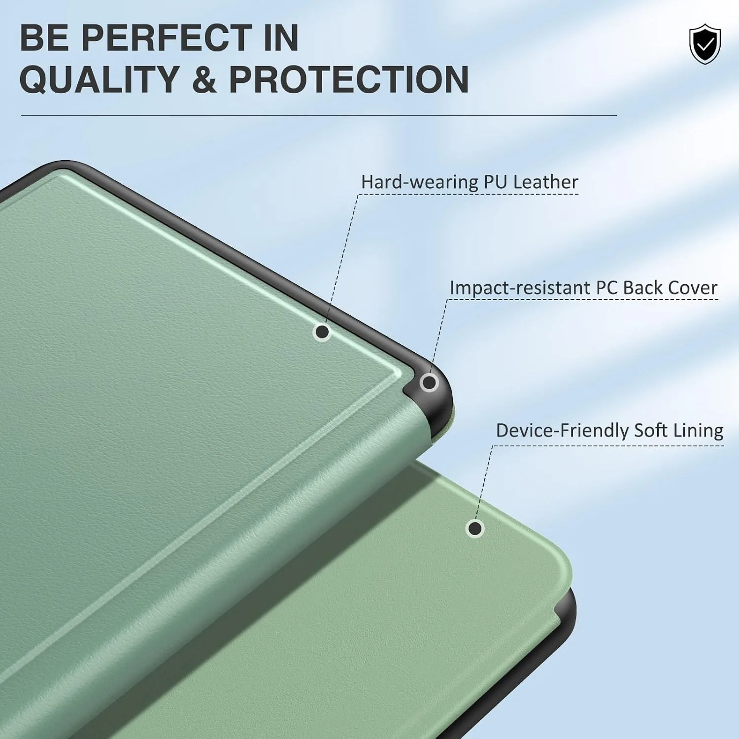 MoKo Case for 7" Kindle Paperwhite 12th Generation 2025/2024, Agave Green