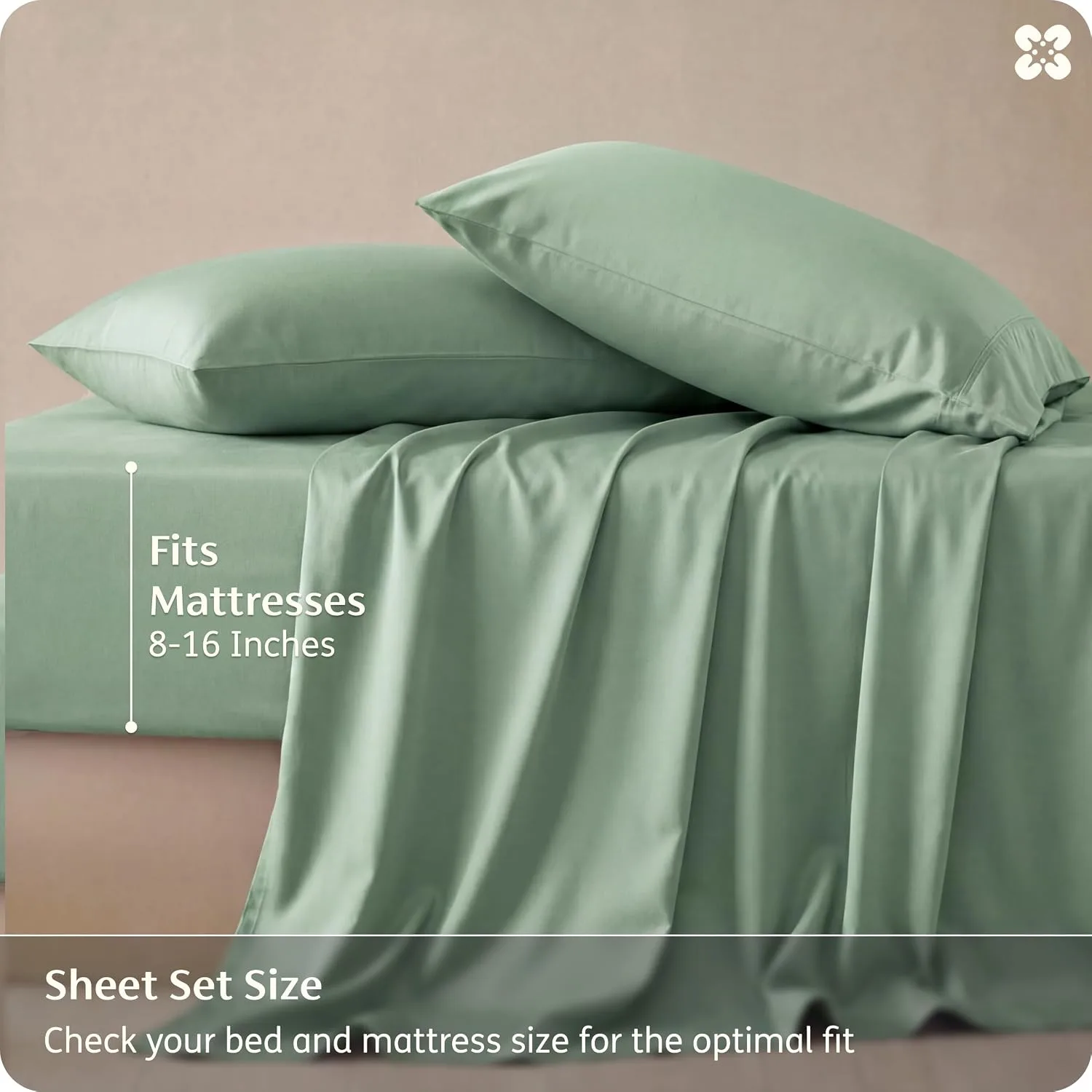 Bedsure PureWoven 100% Rayon Derived from Bamboo, Full Size Sheets, 4 PCS