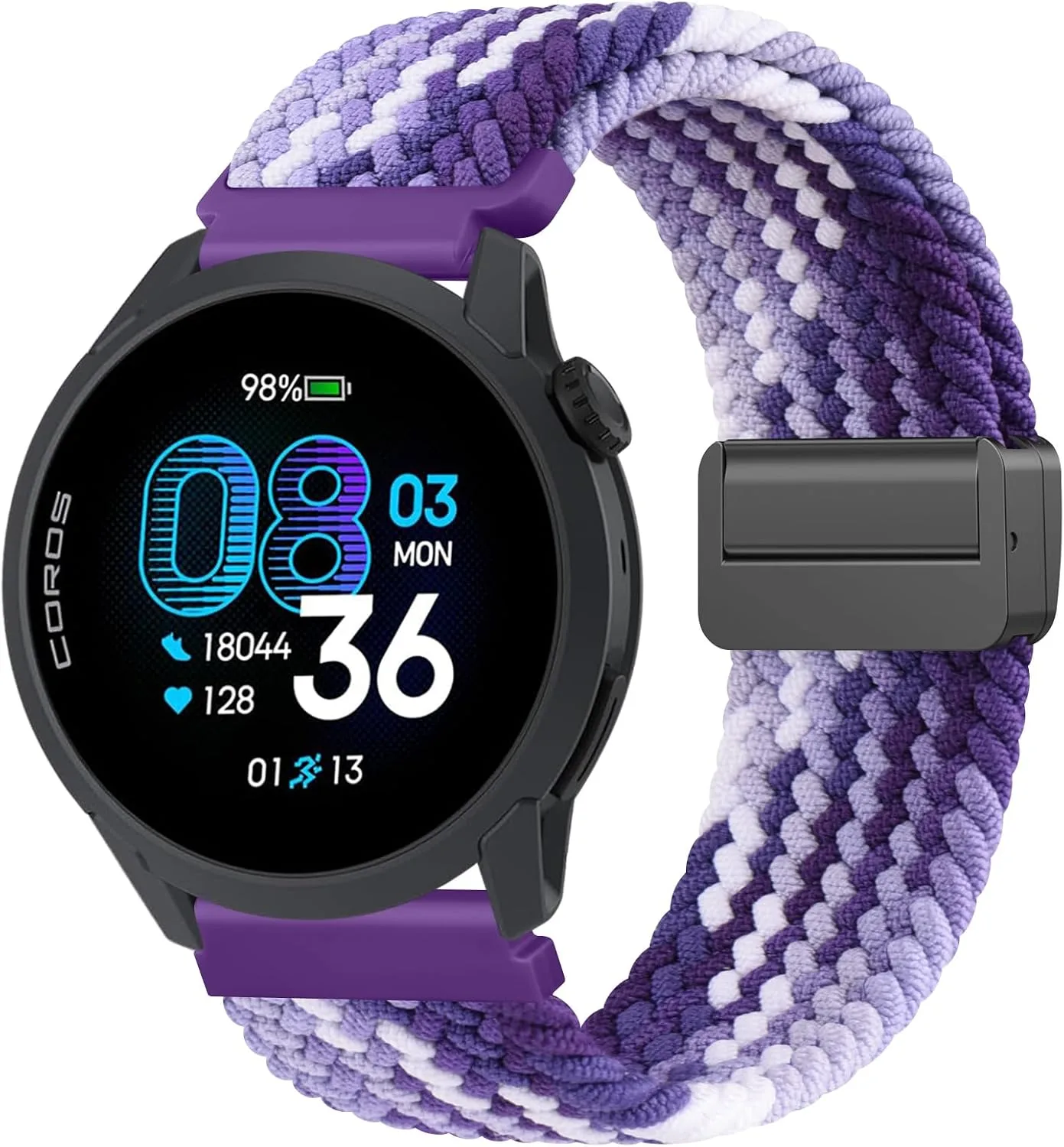 Amzpas Magnetic Braided Strap for COROS PACE 4 / PACE 3 / Pro/APEX 2 Pro/APEX Pro/APEX 46mm, 22mm Soft Nylon Sport WristBand Compatible with ACoros Pace 4/3 Watch Women Men