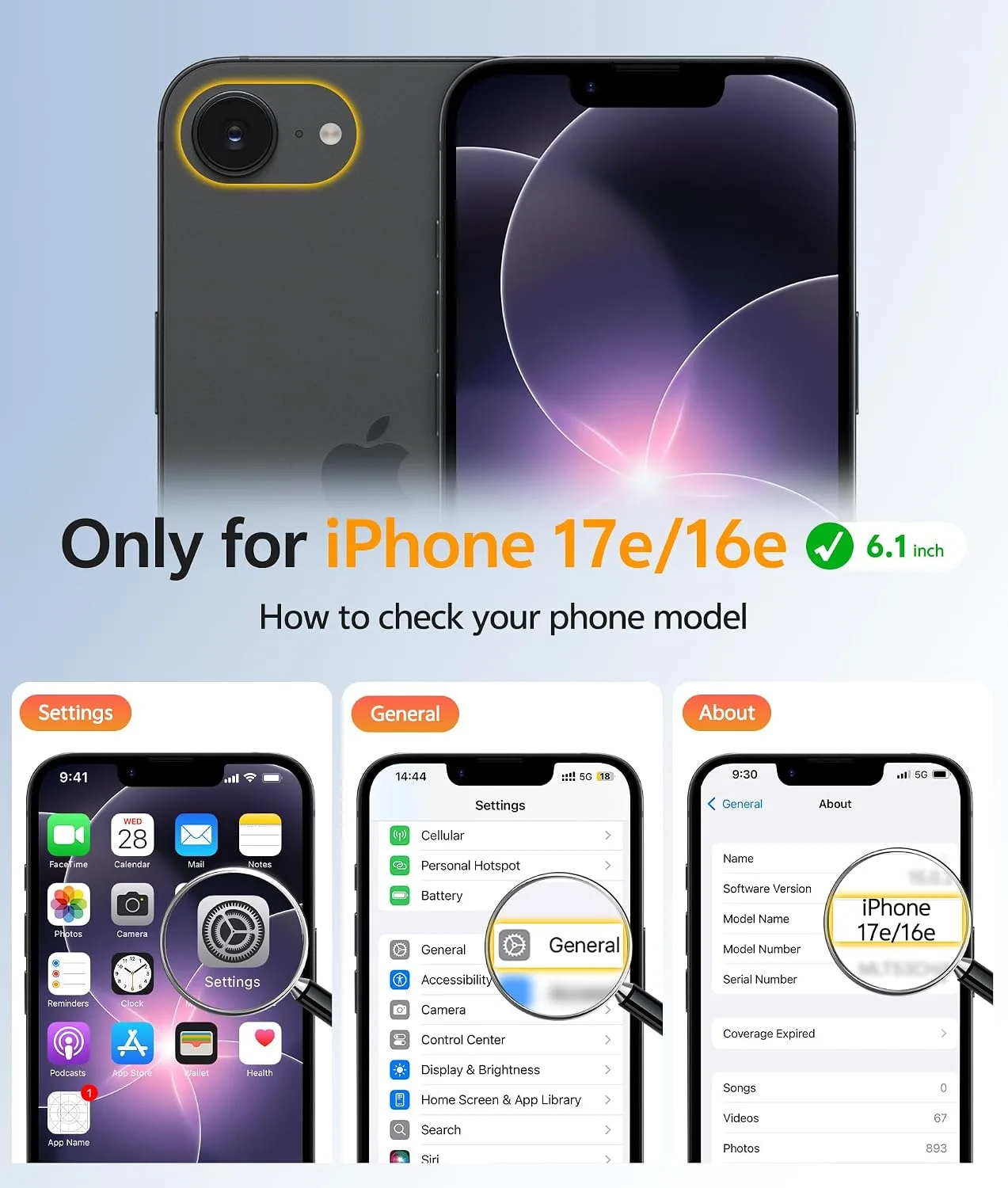 FNTCASE for iPhone 17e/16e Case, Screen Protector, Translucent Matte Back