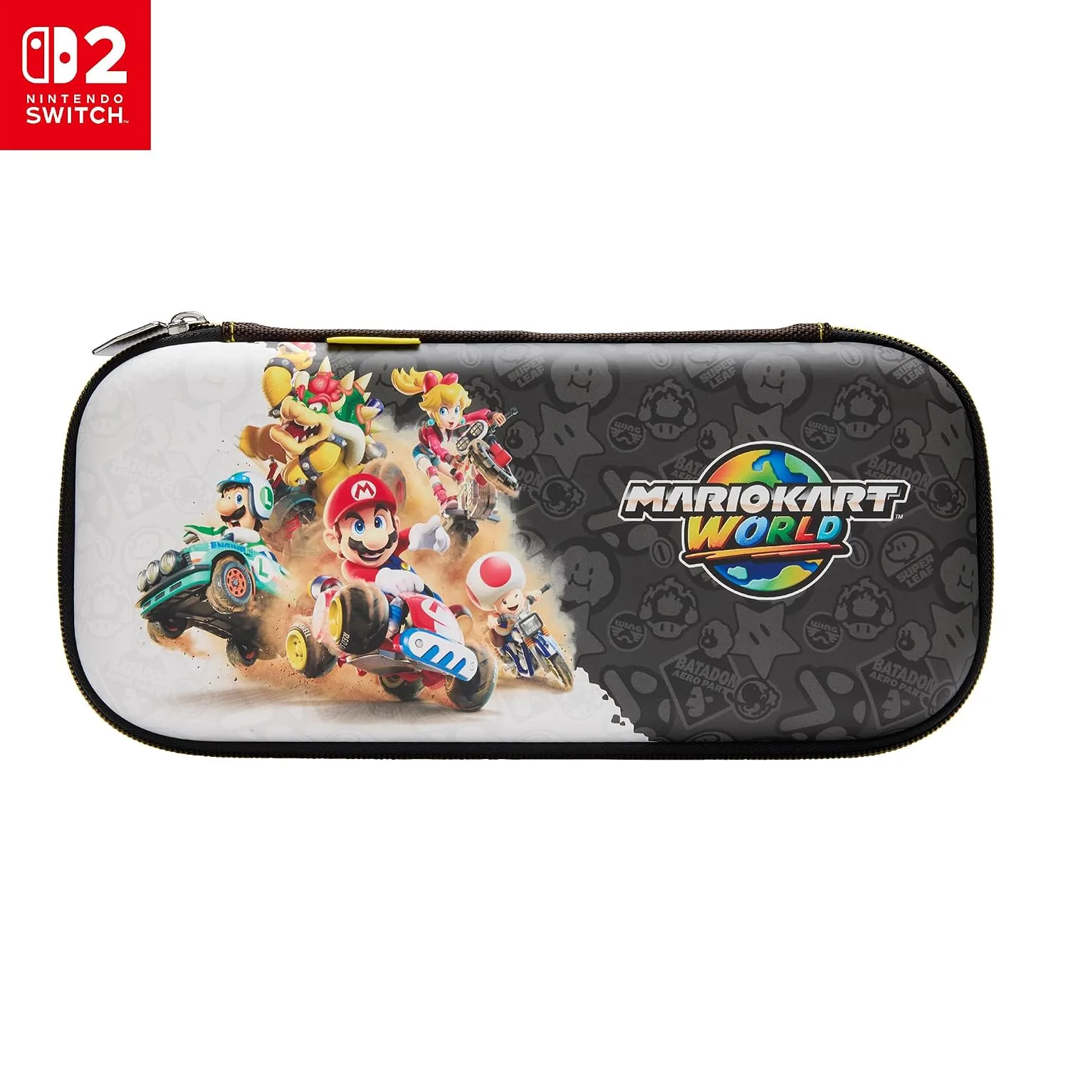 PowerA Slim Case for Nintendo Switch 2 - Mario Kart World, Officially Licensed, Protective Case, Holds 10 Game Cards, Padded Screen Protector, Built-in Play Stand