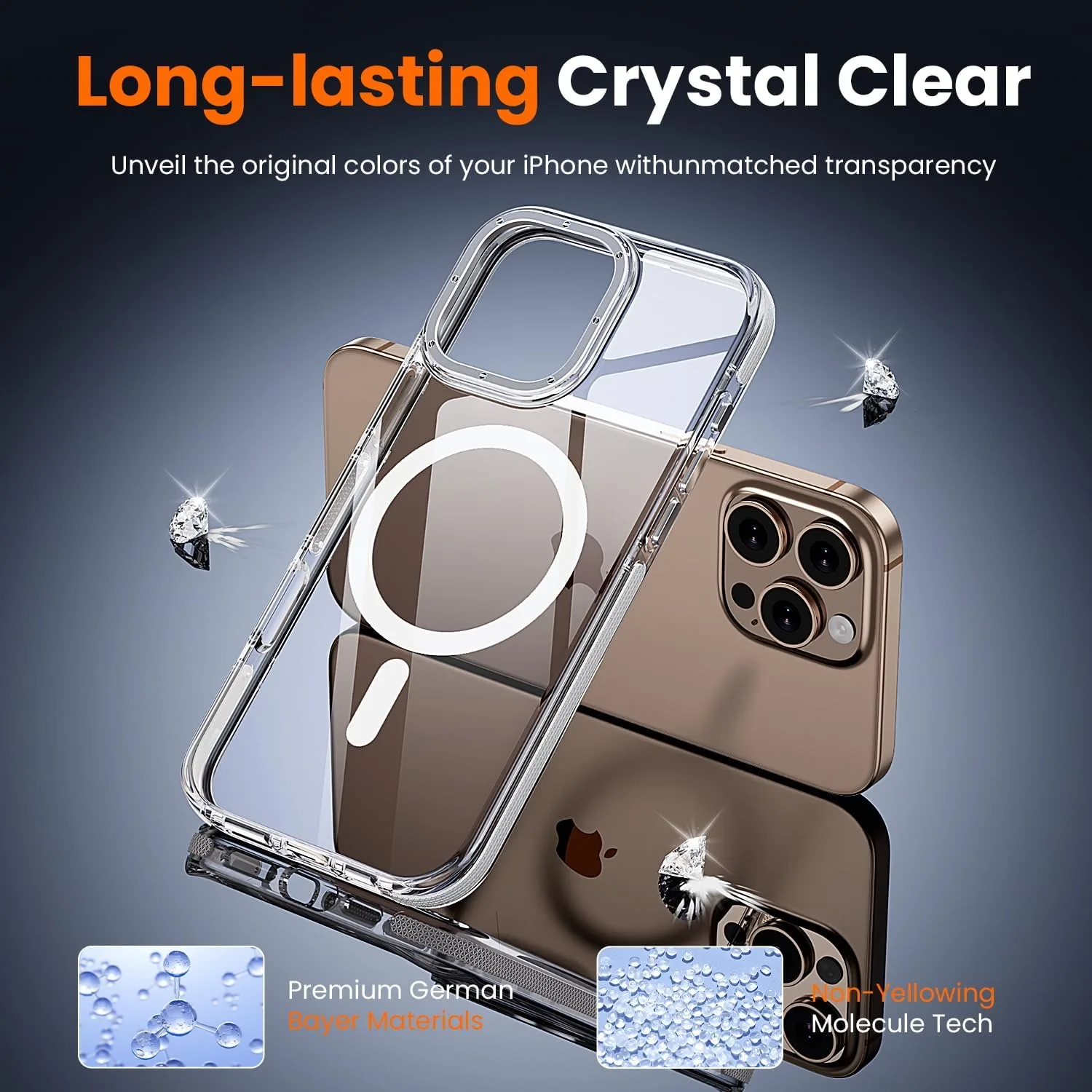 toushion 3 in 1 for iPhone 16 Pro Case Clear Bumper