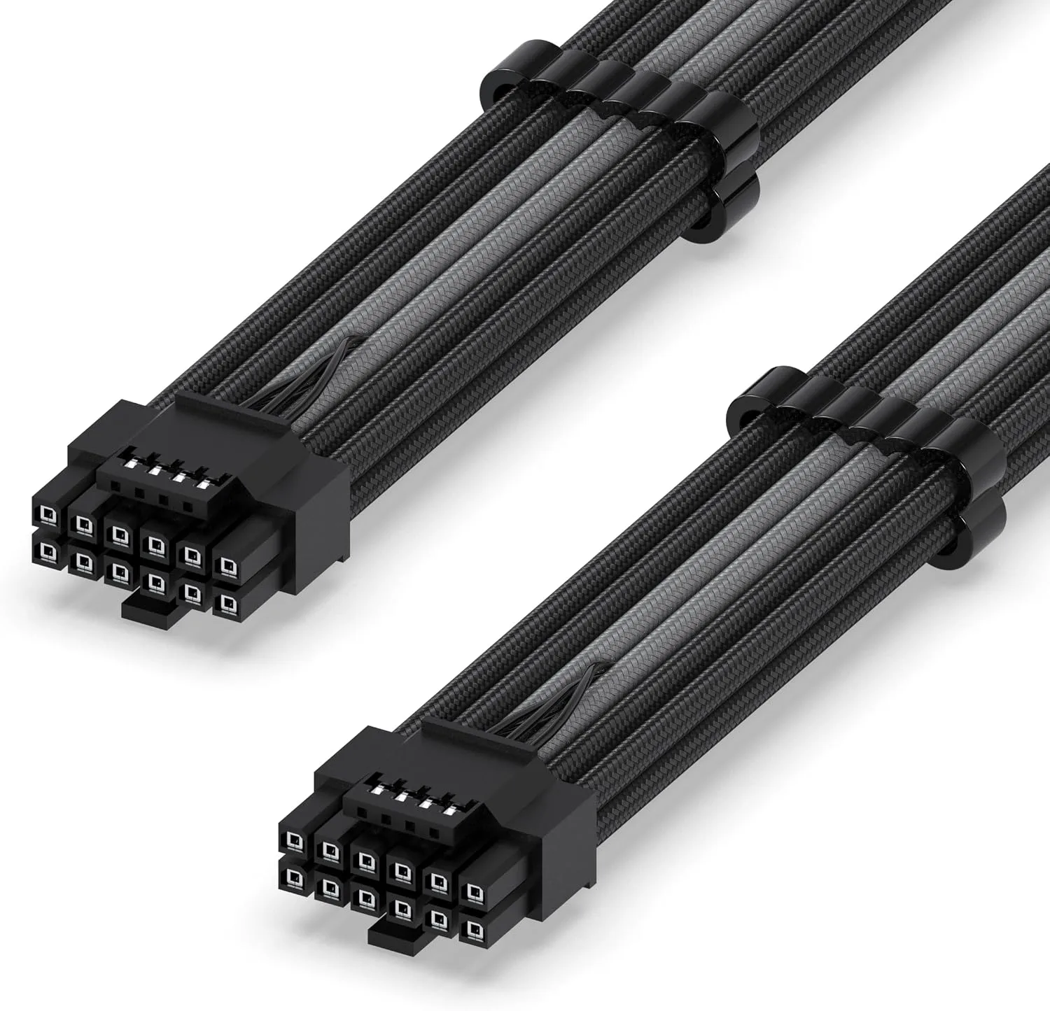 EZDIY-FAB 12VHPWR PSU Sleeved Cable, 12V-2x6, 600W, 60cm, Black Grey