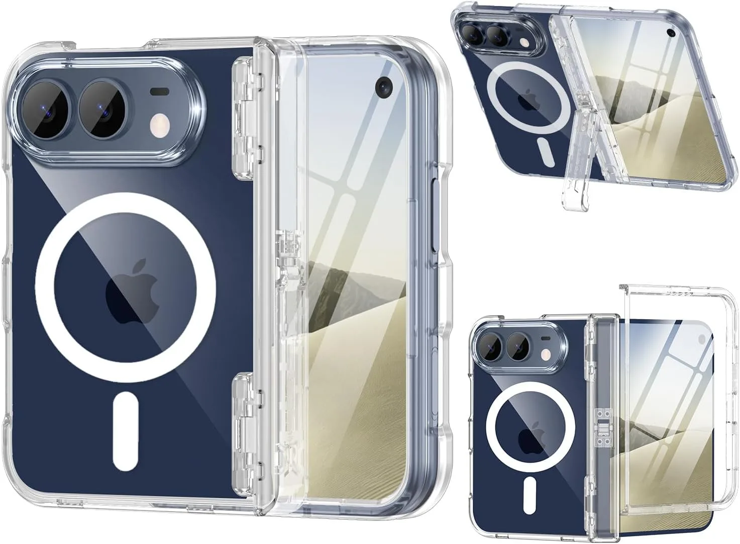 Casetego for iPhone Duo Case Magnetic,with Screen Protector,Dull Glitter