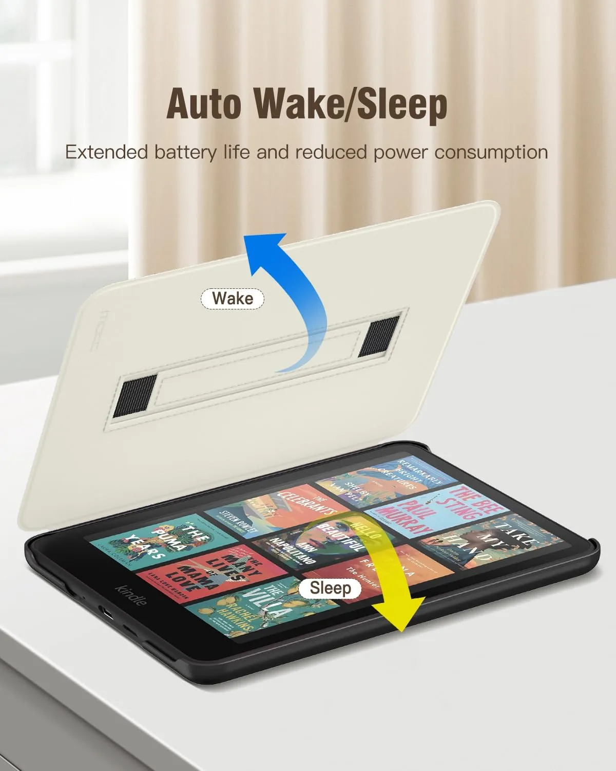 MoKo Case for 7" Ebook Reader(12th Gen 2024) and E-Reader, Flower & Leaves