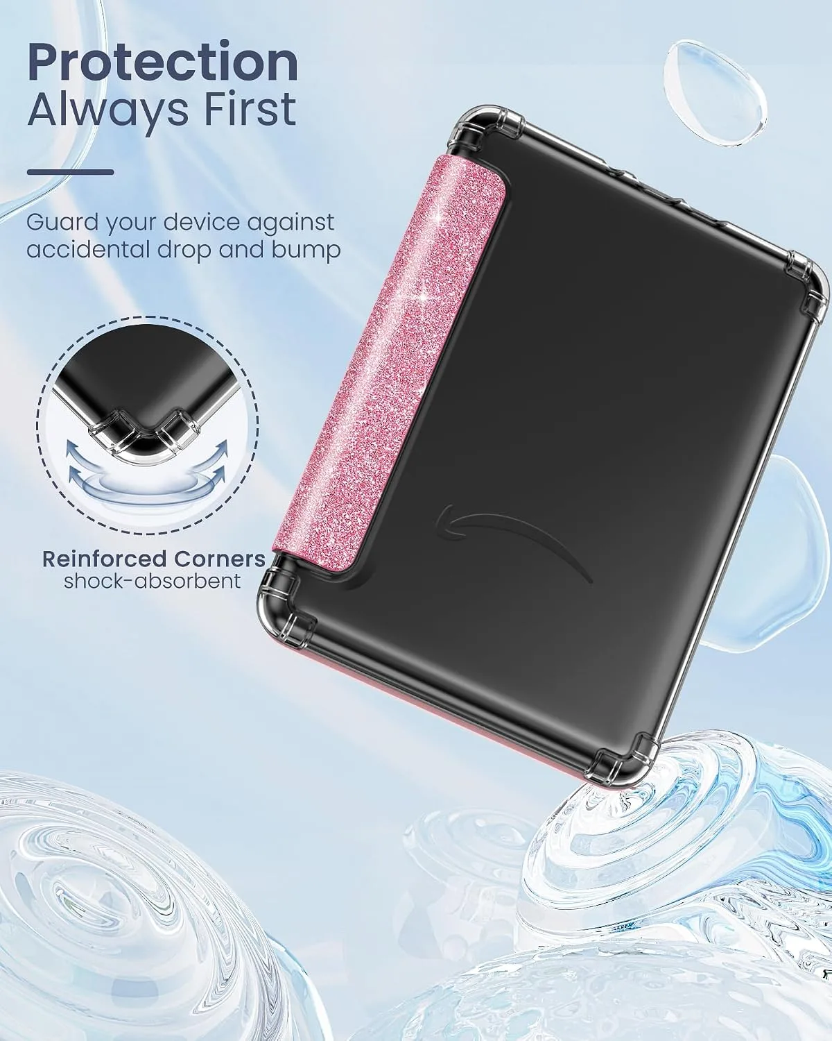 MoKo Case for Kindle Paperwhite 12th Gen & Colorsoft 2024, Shiny Pink