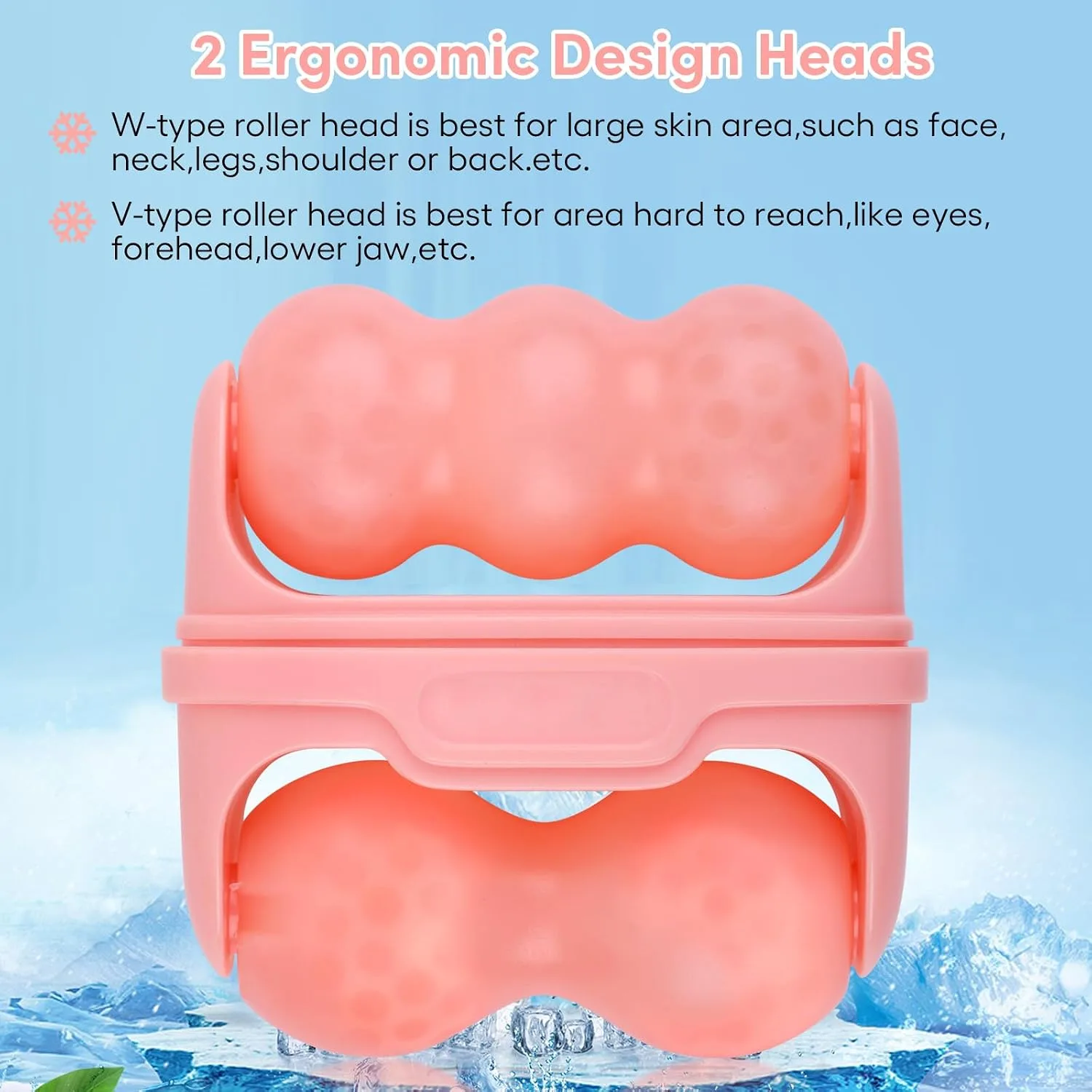 Fronnor Ice Roller for Face,Eyes,Cooling to Tighten Brighten Complexion, Soothing Skin Care Tool, Massager Under Eye Puffiness,Gift for Women