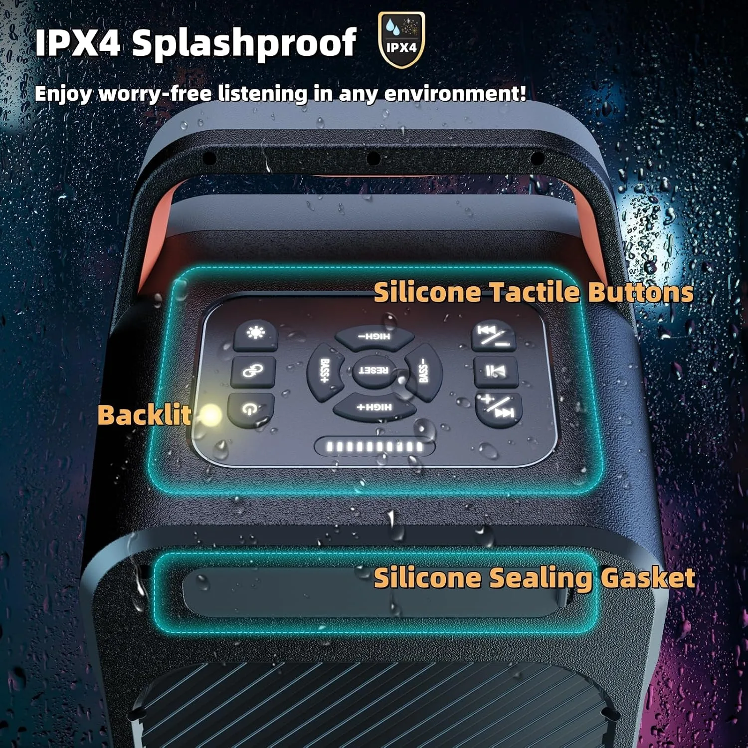 Foxdawn Party Bluetooth Speaker: 240W Peak Loud Sound with Deep Bass