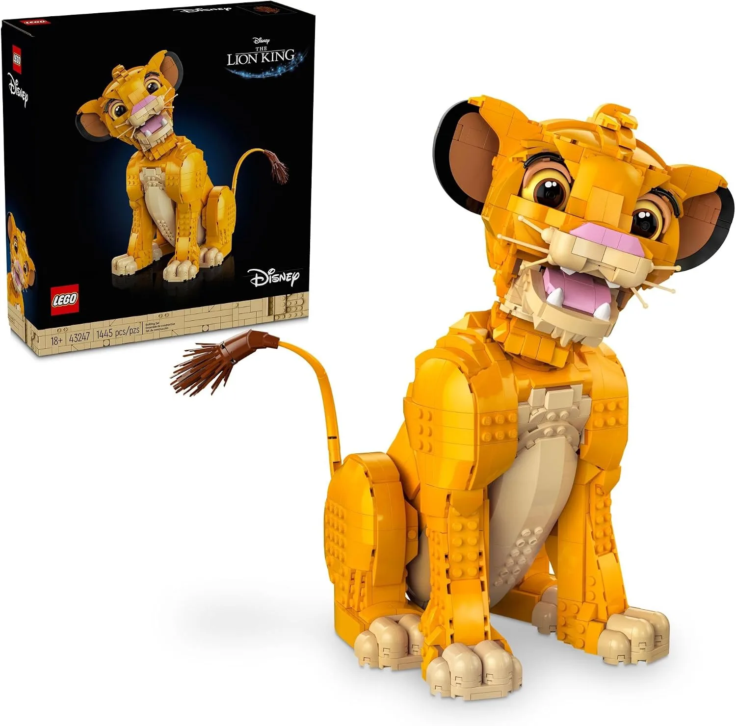 LEGO Disney Young Simba the Lion King Building Sets for Adults - Buildable Figurine for Display, Ages 18+ - DIY Kits & Crafts for Fans of Movie - Collectible Disney Birthday Gift - 43247