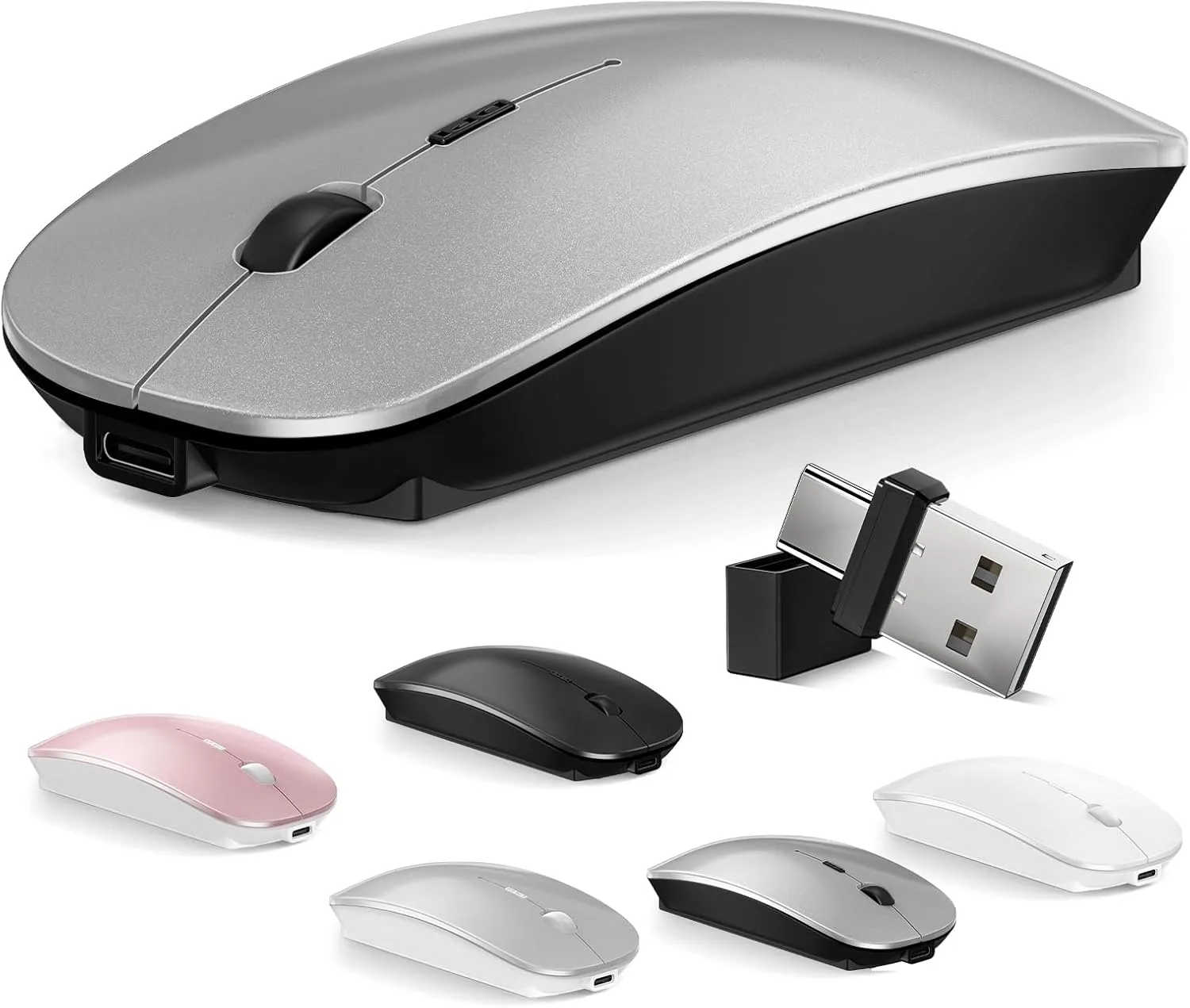 Mouse for MacBook Wireless Bluetooth Mice Laptop Mac Pro PC iPad Dual Mode