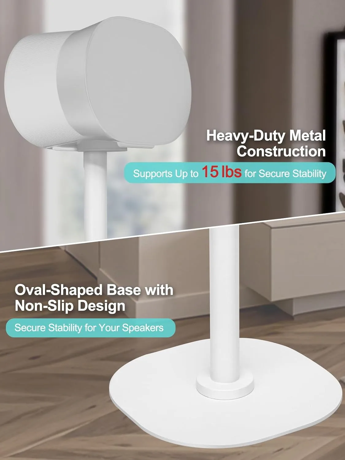 Haturi Speaker Stands Pair for Sonos ERA 300, ERA 100 SL & ERA 100, White