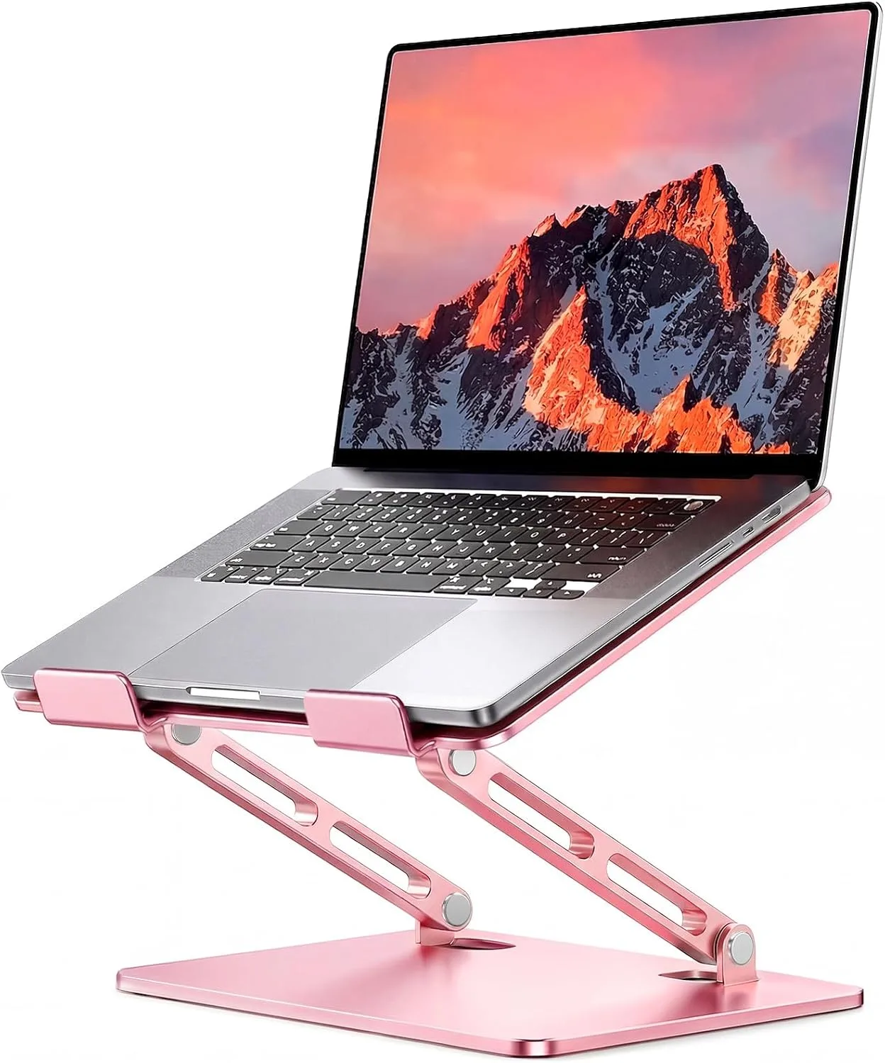 Base para laptop Loxp aluminio ajustable color rosa