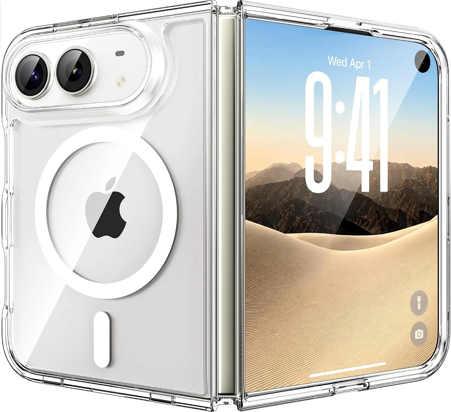 Funda Temdan Magnetic para iPhone Duo compatible con MagSafe transparente