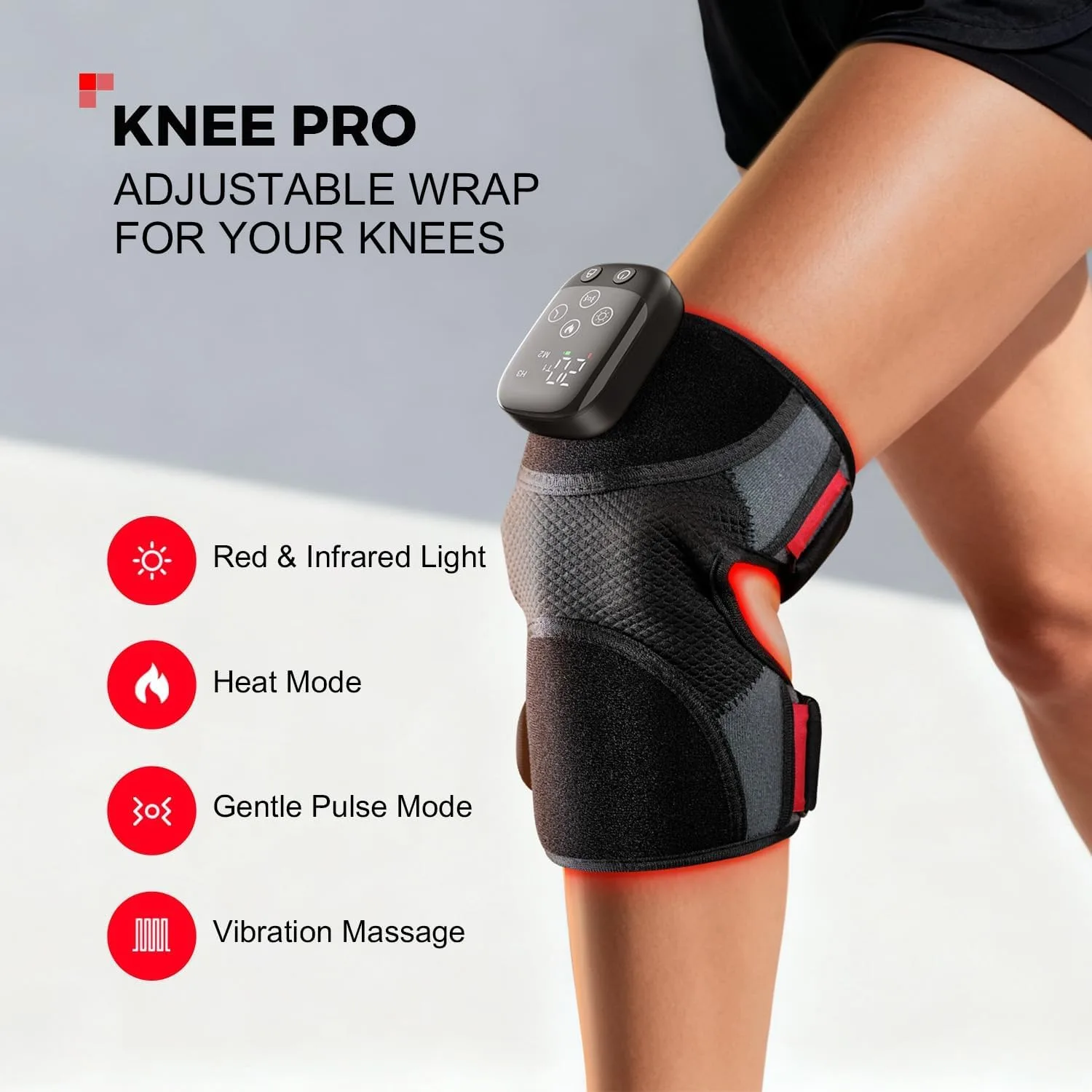 LTW Knee Massager with Heat, Red Light & Vibration