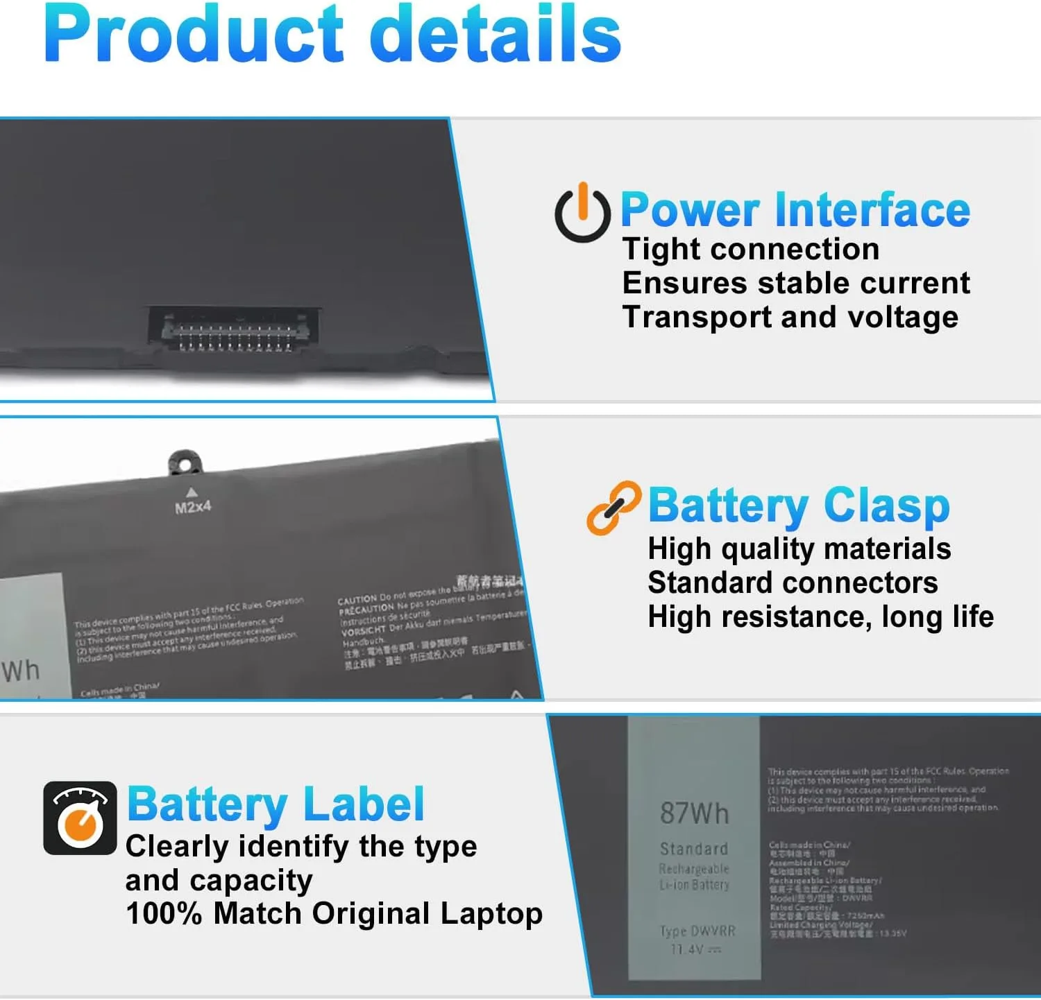 87Wh DWVRR Laptop Battery for Dell Alienware x17 R1 R2 Series